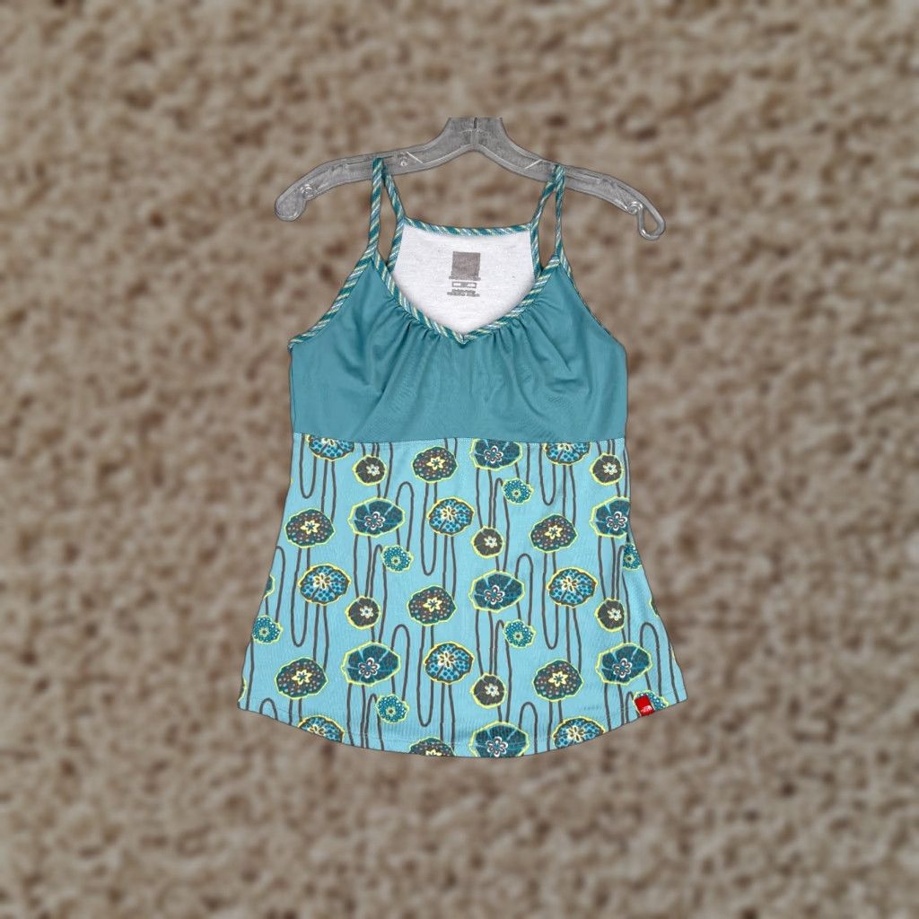 The North Face The North Face Shirt Women XS Blue Floral Tank Sleeveless V-Neck Polyester Size XS / US 0-2 / IT 36-38 - 1 Thumbnail