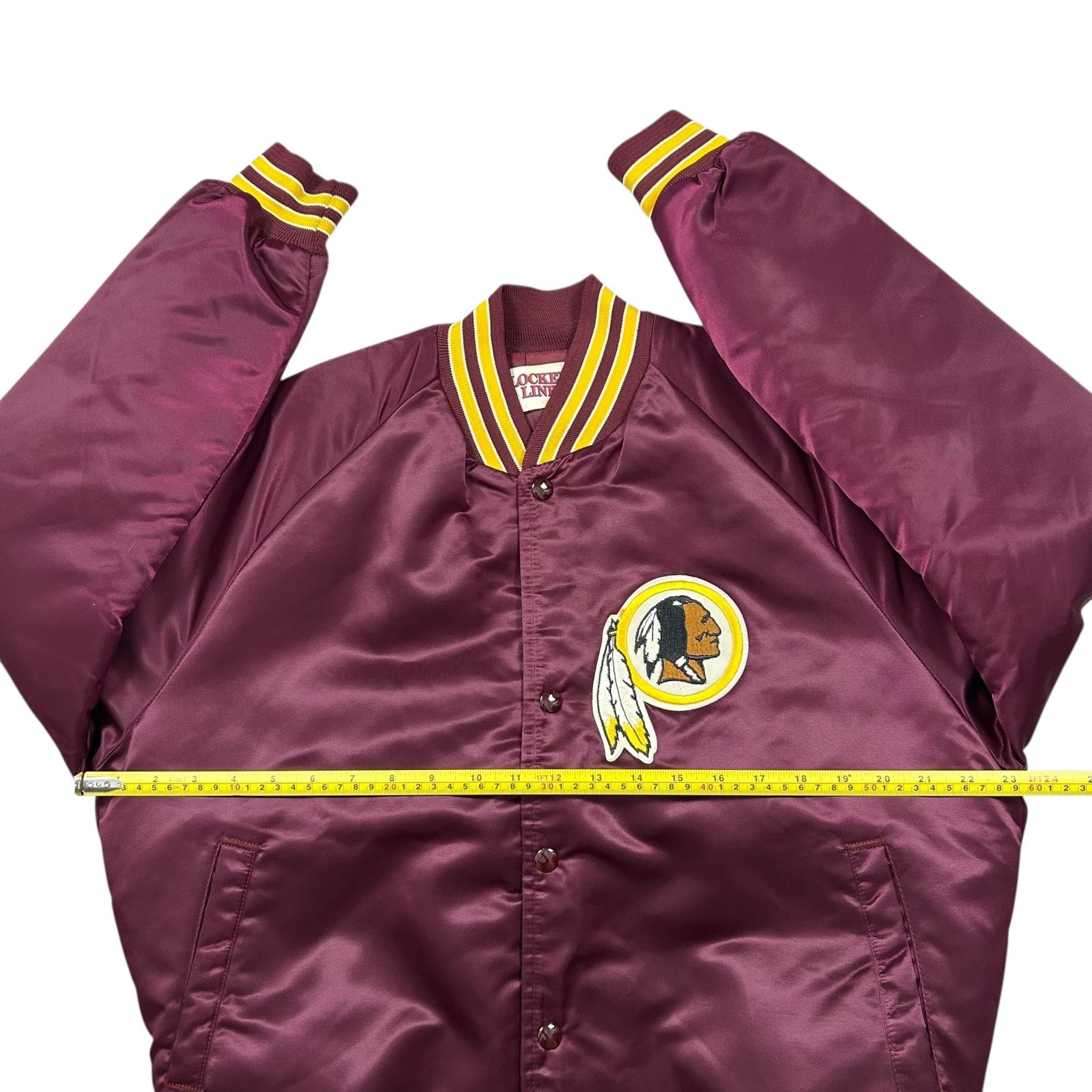 NFL 90s WASHINGTON REDSKINS LOCKER LINE SATIN JACKET SPELL OUT Size US M / EU 48-50 / 2 - 9 Thumbnail