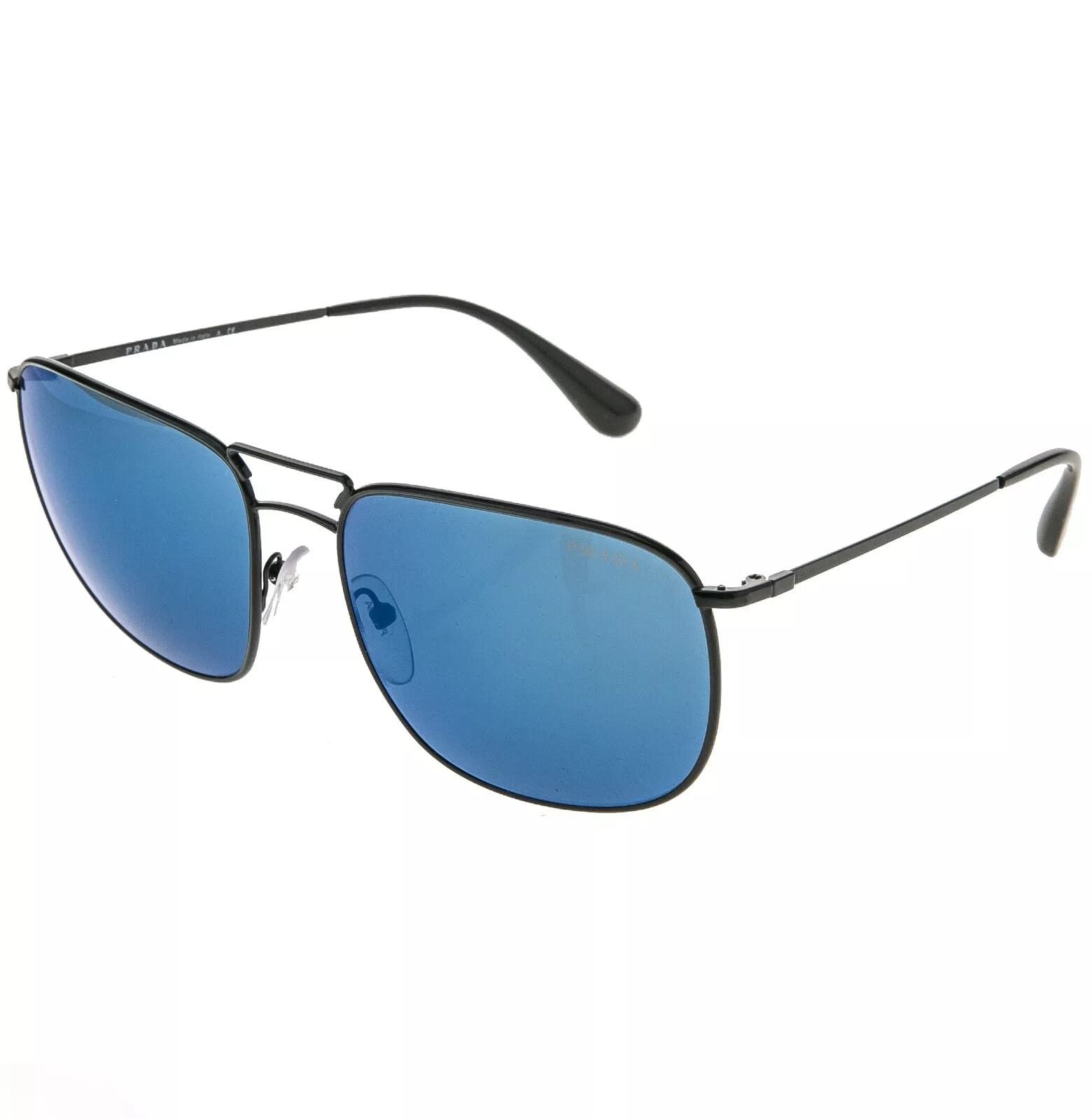Prada PRADA COLLECTION LEAD PR52TS Black Blue Pilot Sunglasses 52T Size ONE SIZE - 10 Thumbnail