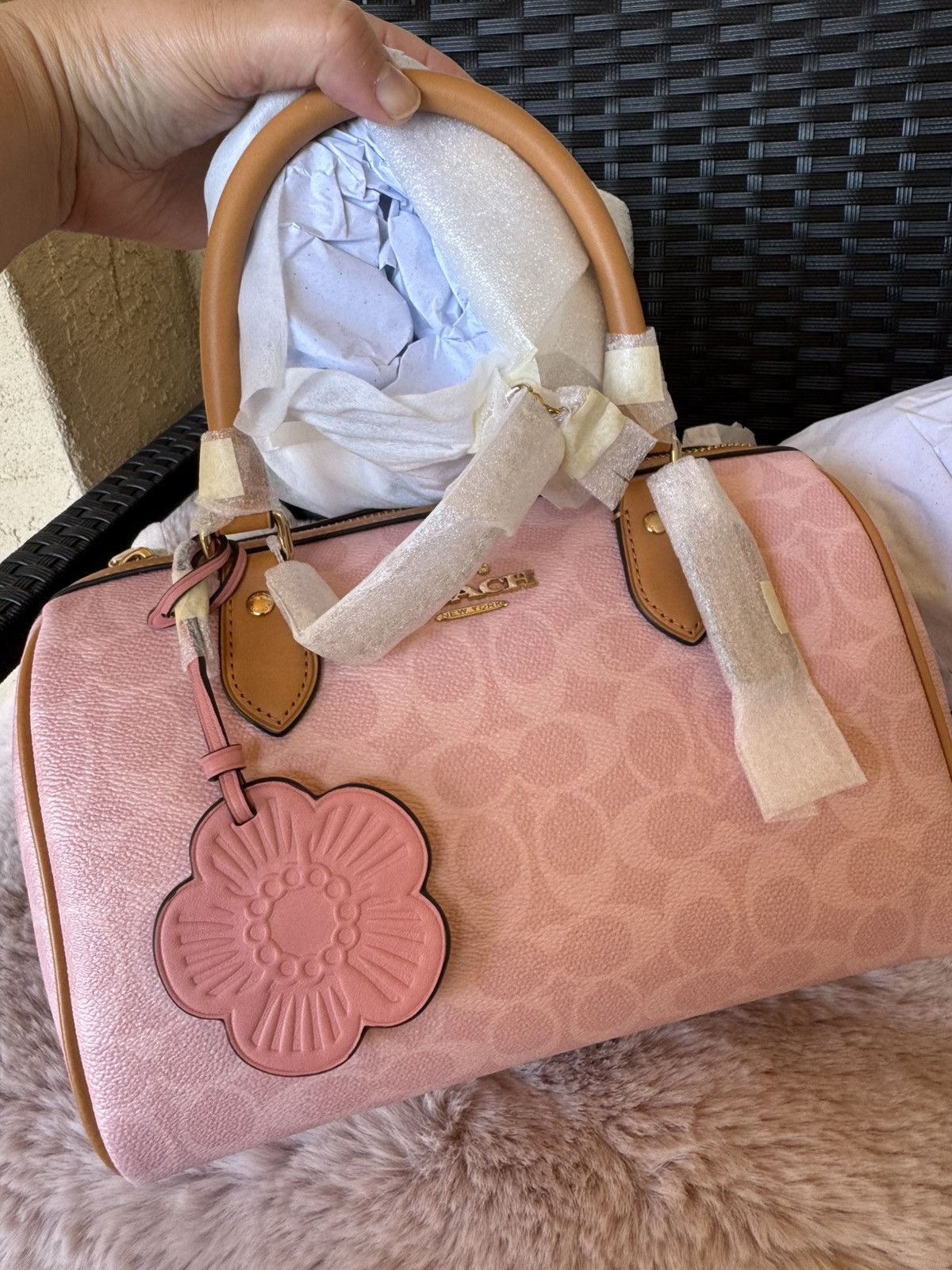 Coach Coach Rowan Satchel Bag Signature Powder Pink CEA18 Size ONE SIZE - 11 Thumbnail