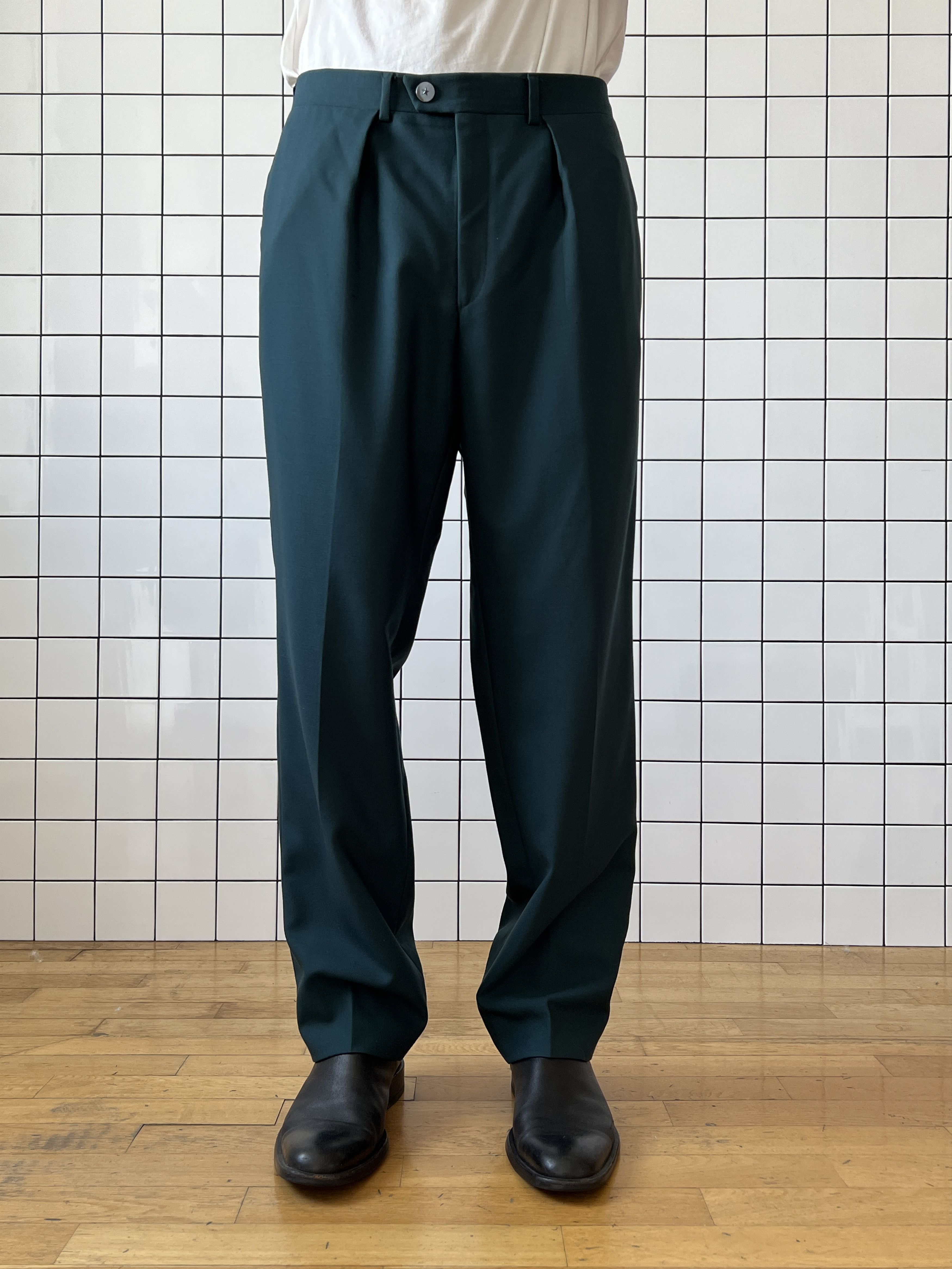 Vintage THIERRY MUGLER Pants Suit Trousers Vintage Green 80s S0027 
