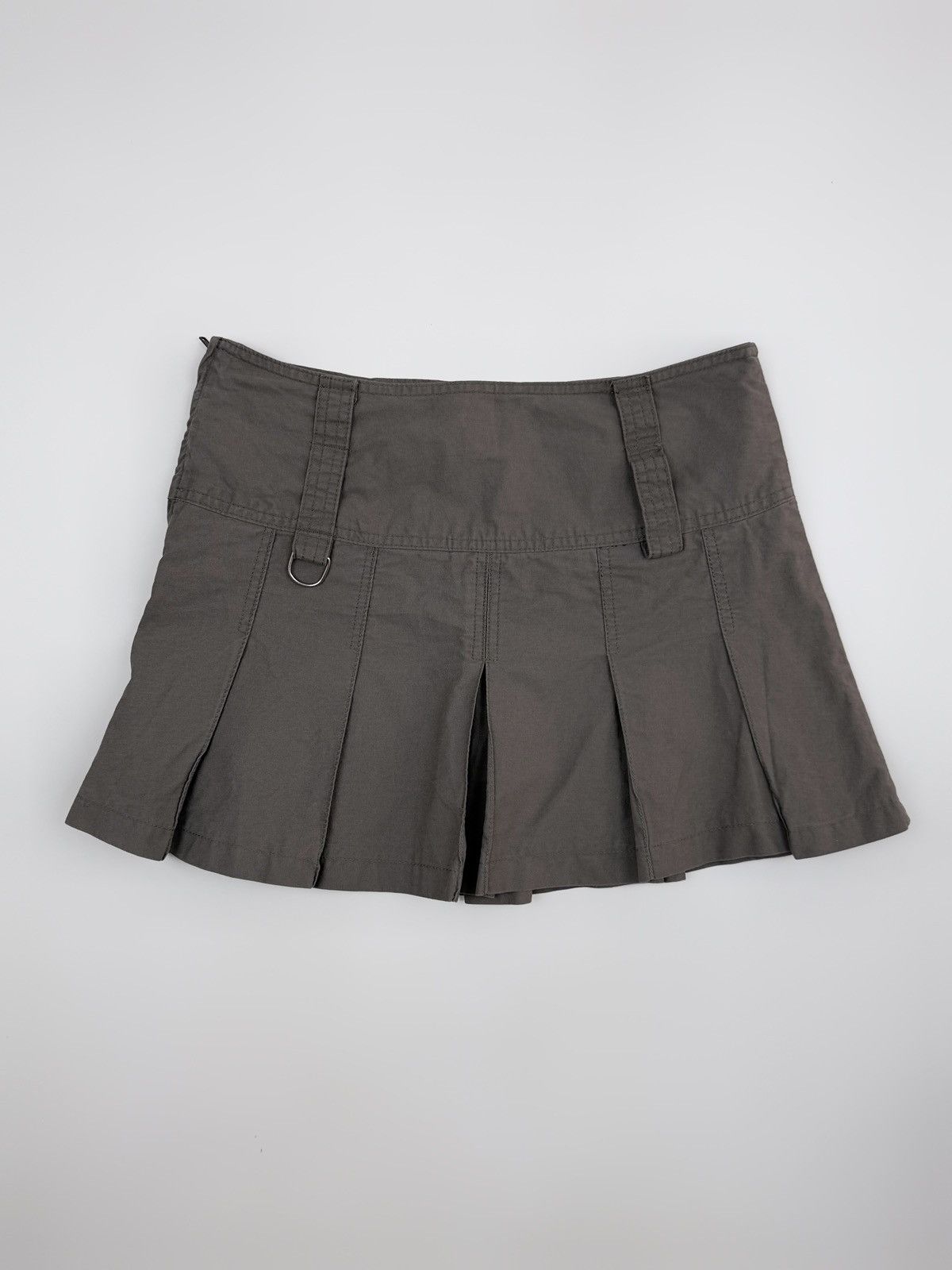 Vintage Y2K Vintage New Look Khaki Green Pleated Mini Skirt Size 28" / US 6 / IT 42 - 5 Thumbnail
