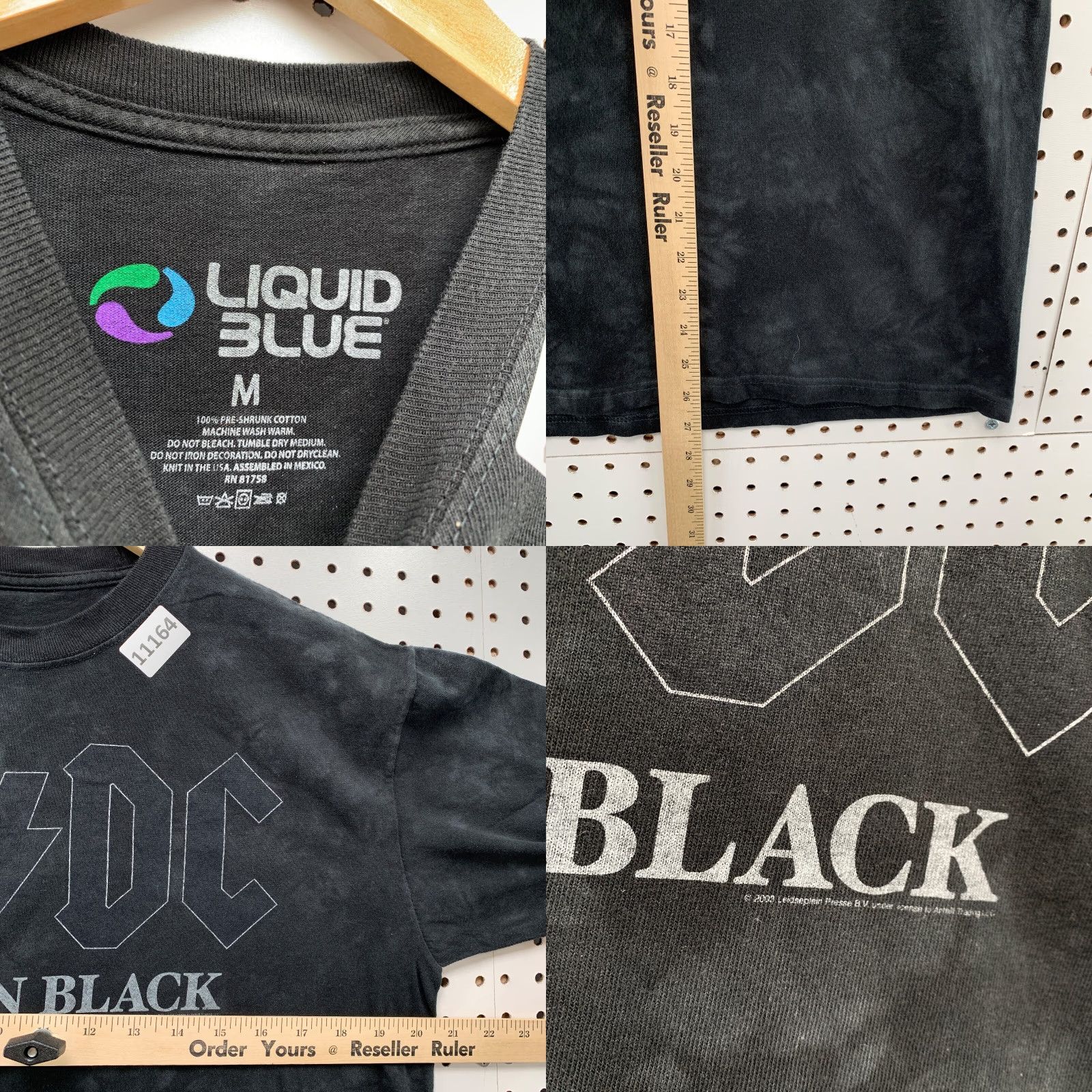 Liquid Blue VINTAGE Liquid Blue AC/DC Back In Black Shirt Mens M Blue Band Music 80s 90s Shirt Mens Size US M / EU 48-50 / 2 - 8 Thumbnail