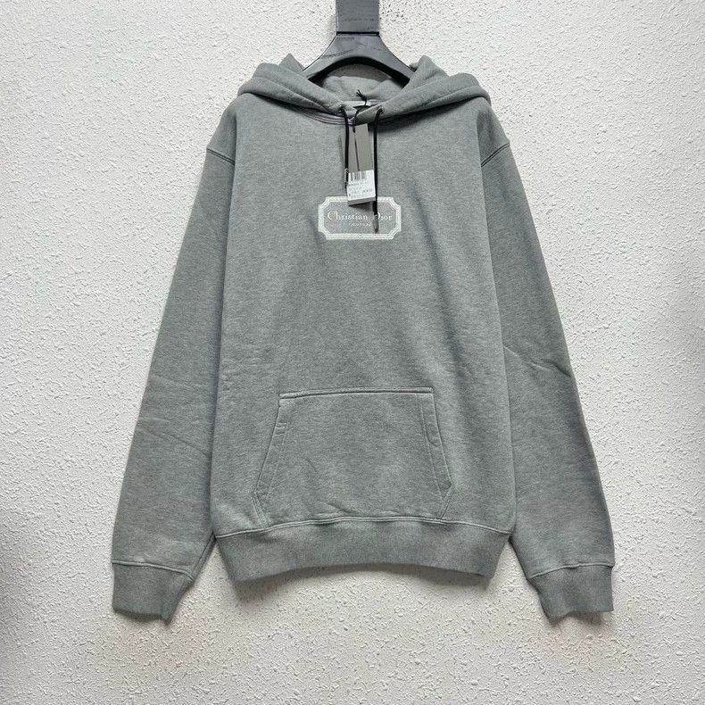 Dior Dior Gray chest embroidered letter Logo hooded sweatshirt Size US M / EU 48-50 / 2 - 1 Thumbnail