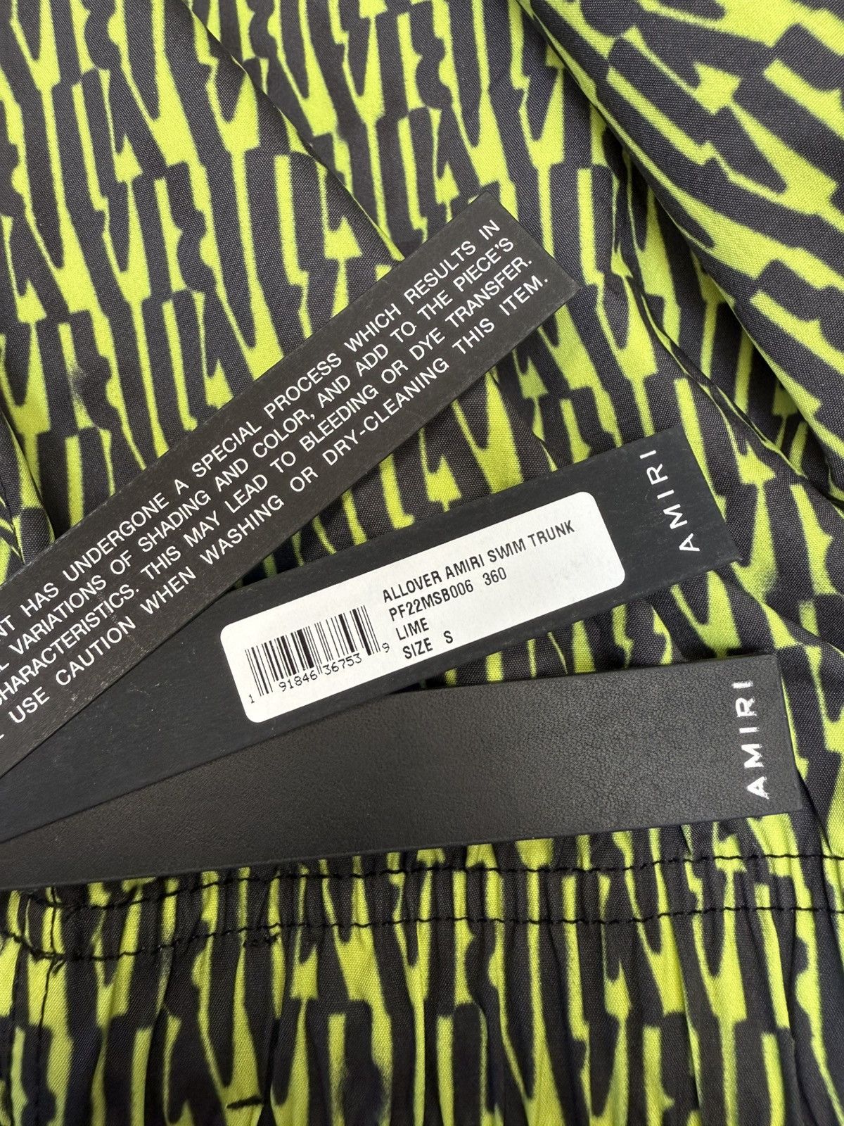 Amiri All Over Logo Swim Shorts Lime. BNWT. Size S. RRP £390 Size US 30 / EU 46 - 6 Thumbnail