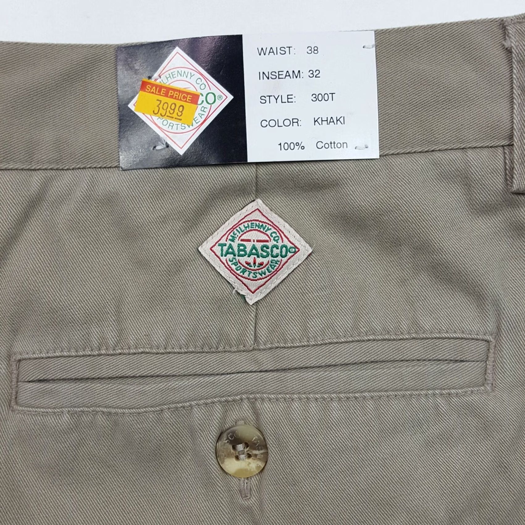 Vintage VINTAGE Tabasco Khaki Pleated Mens 38x31 Beige Tapered Dress Pants Golf Work Pants Clothing Size US 38 / EU 54 - 6 Thumbnail
