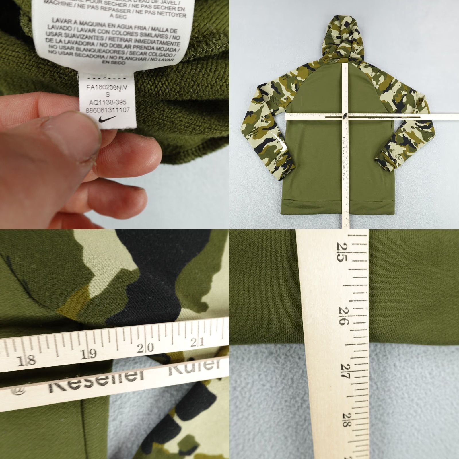 Nike Nike Hoodie Mens Small Green Camo Full Zip Sweater Sweatshirt Jacket Dri Fit Size US S / EU 44-46 / 1 - 8 Thumbnail