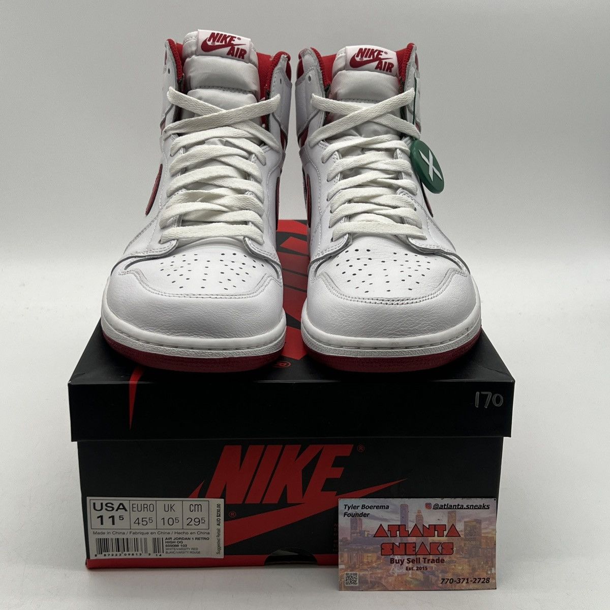 Nike Air Jordan 1 high metallic red Size US 11.5 / EU 44-45 - 2 Thumbnail
