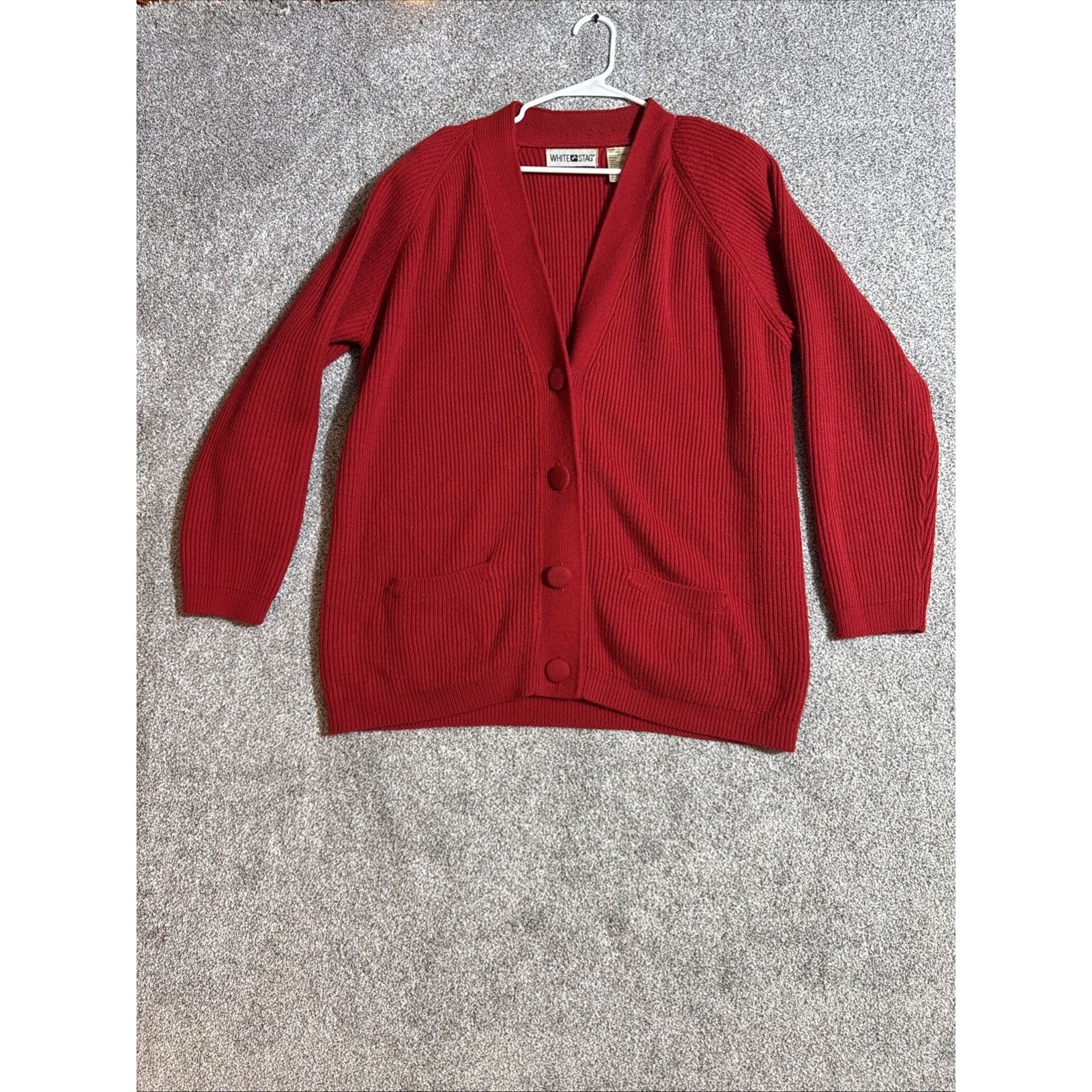 Other White Stag Cardigan Sweater Women XL Knit Shoulder Pads Size XL / US 12-14 / IT 48-50 - 1 Thumbnail