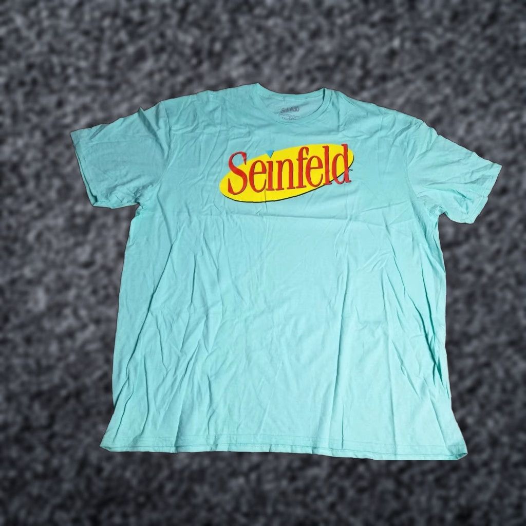 Vintage Seinfeld Logo T-Shirt Short Sleeve 3XL Blue Green Crew Neck Top 90s Mens Size US XXL / EU 58 / 5 - 1 Thumbnail