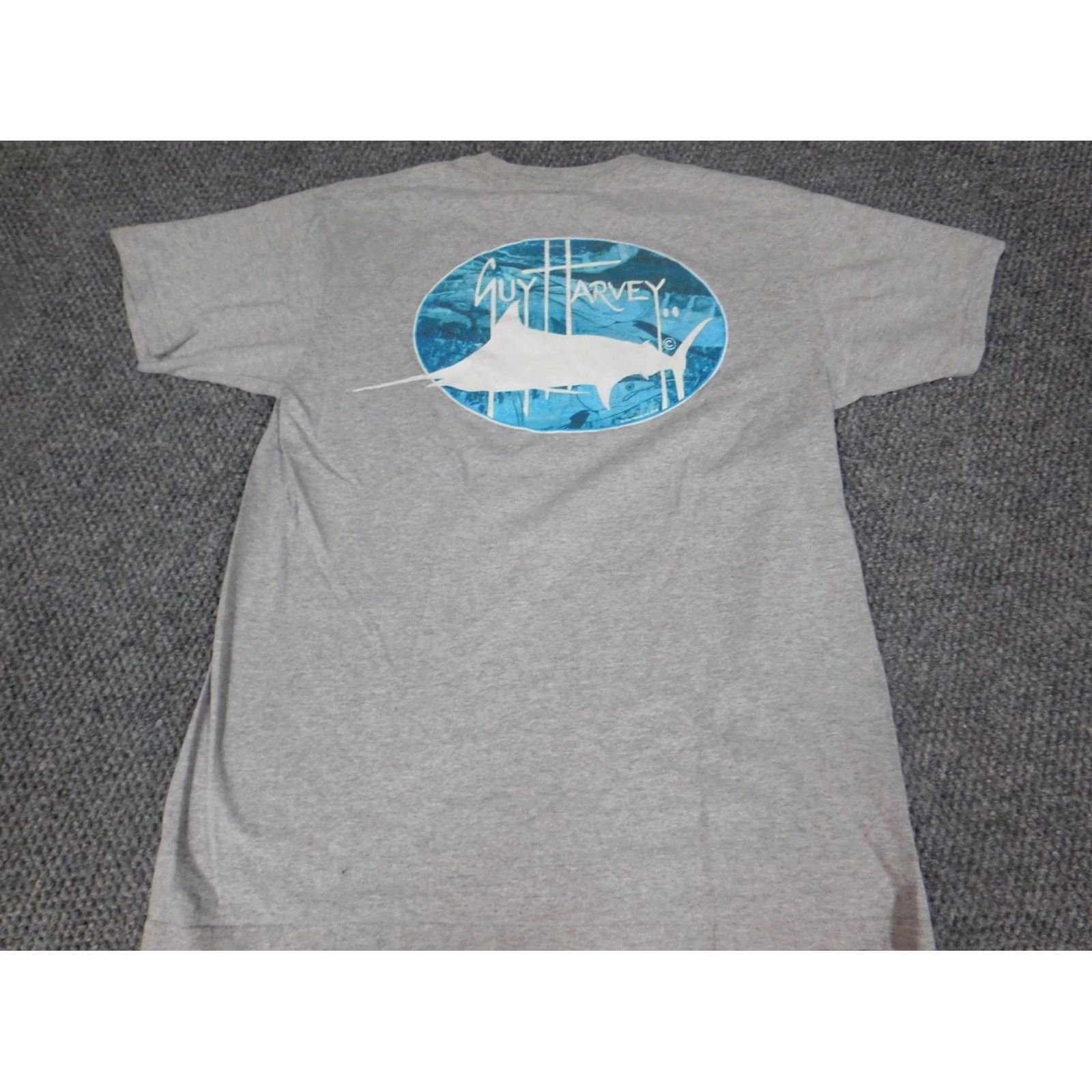 Guy Harvey Guy Harvey Shirt Mens Medium Gray Logo Fish Classic Fit Short Sleeve Crew Neck Knit Cotton T-Shirt Breathable Regular Vintage No Size US M / EU 48-50 / 2 - 6 Thumbnail
