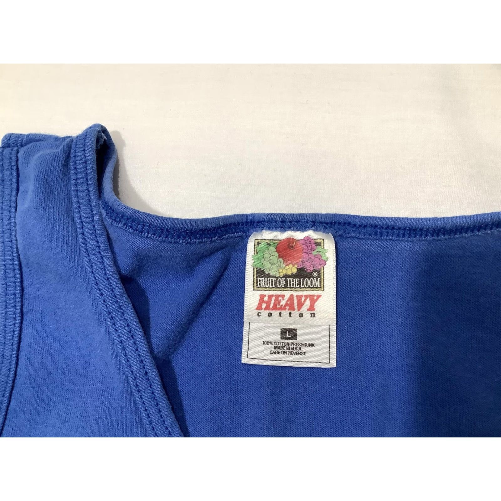 Fruit Of The Loom VINTAGE Fruit of the Loom Shirt Mens Large Blue Rusty's Seafood Tank Port Canaveral FL Size US L / EU 52-54 / 3 - 4 Thumbnail