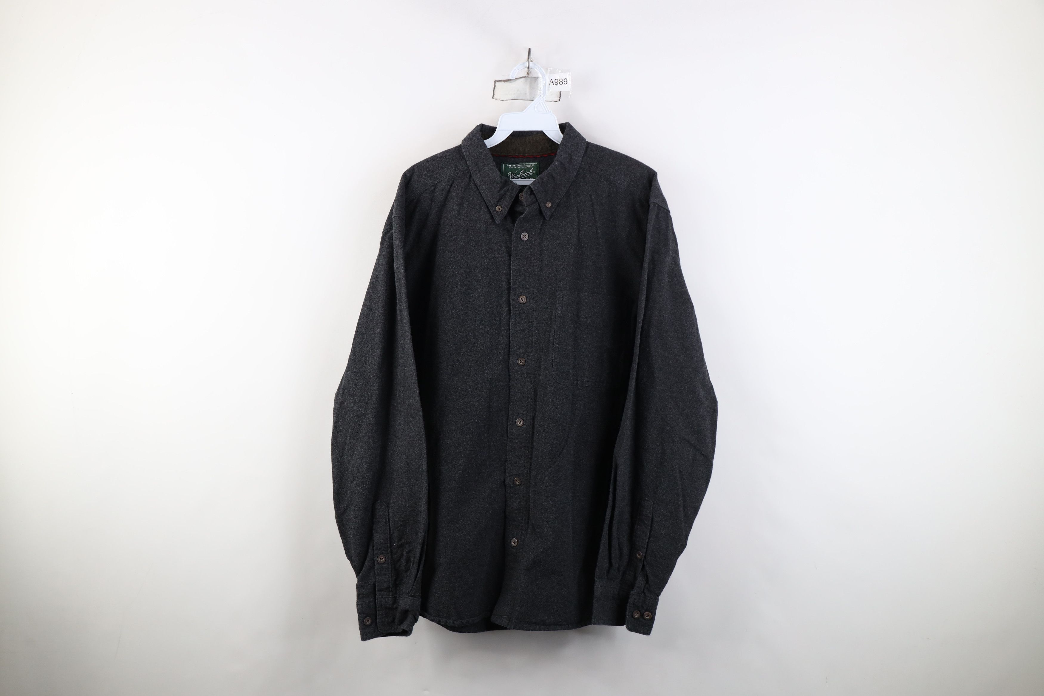 Woolrich Woolen Mills Vintage Woolrich Chamois Collared Button Down Shirt Gray Size US L / EU 52-54 / 3 - 1 Thumbnail
