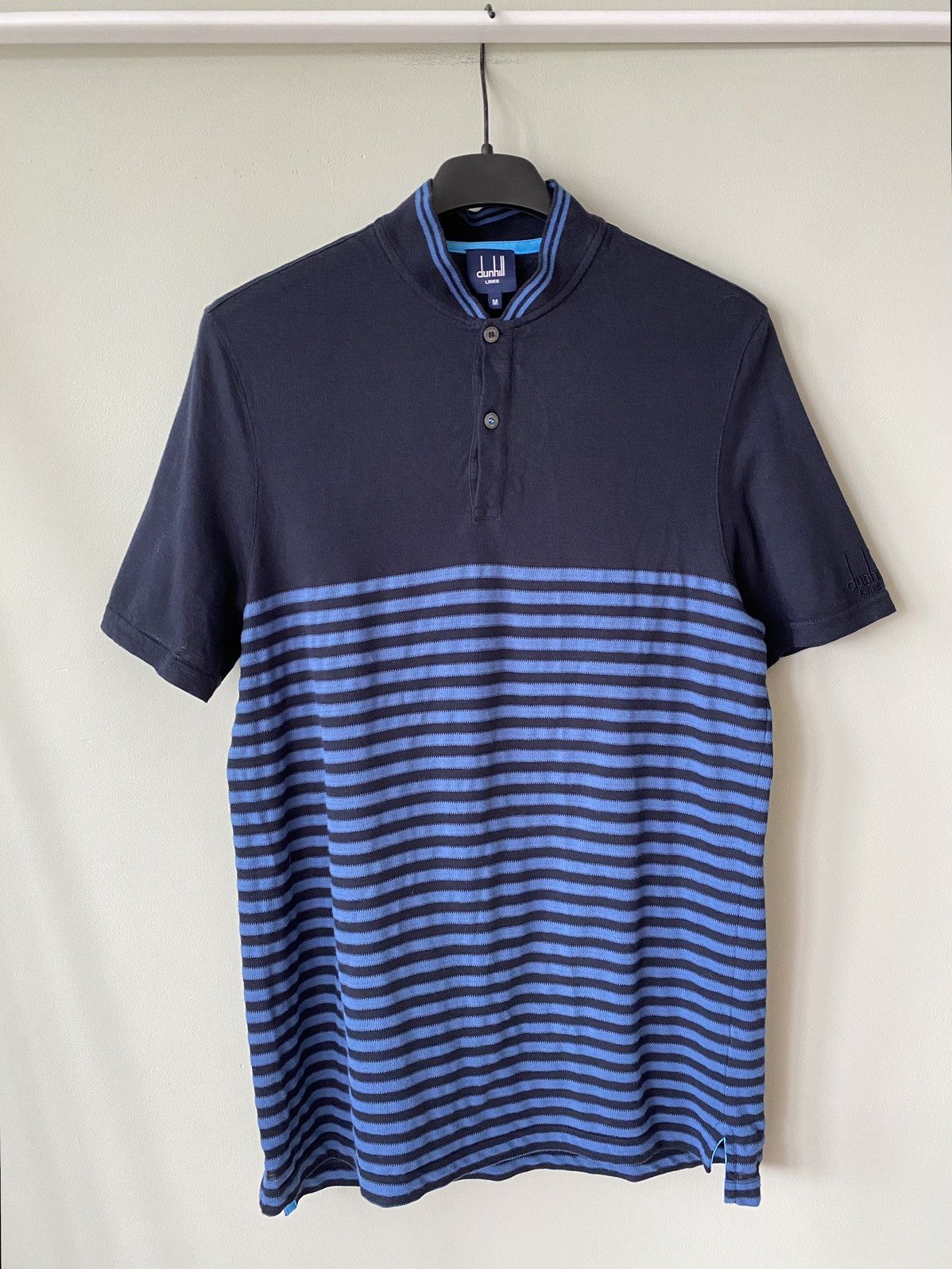 Alfred Dunhill Alfred Dunhill Linen stripe neck tee Size US M / EU 48-50 / 2 - 1 Thumbnail