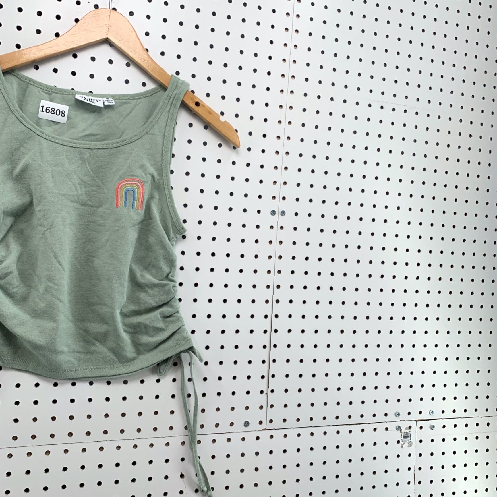 Vintage Mighty Fine Tank Top Shirt Womens Medium Green Sleeveless Rainbow Scrunch New Size M / US 6-8 / IT 42-44 - 4 Thumbnail