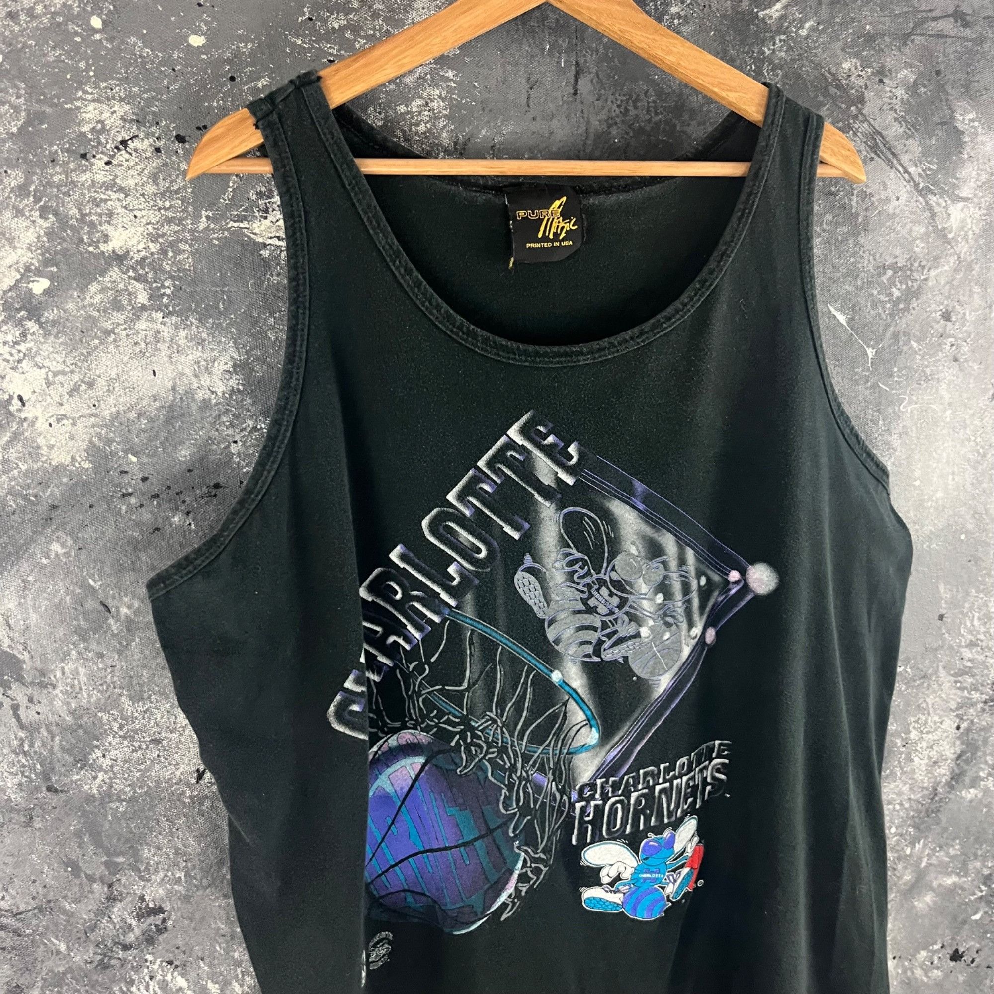 NBA × Vintage Vintage 90’s Charlotte Hornets tank top Size US XL / EU 56 / 4 - 2 Thumbnail