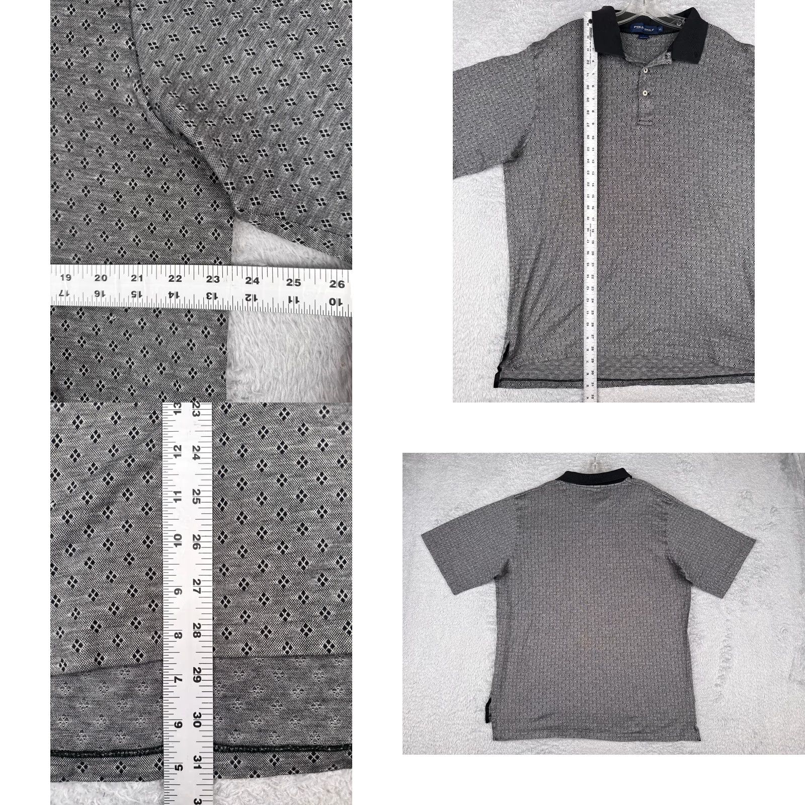 Ralph Lauren Polo Golf Ralph Lauren Shirt Men Extra Large Gray Diamond Geometric 100% Cotton Size US XL / EU 56 / 4 - 8 Thumbnail