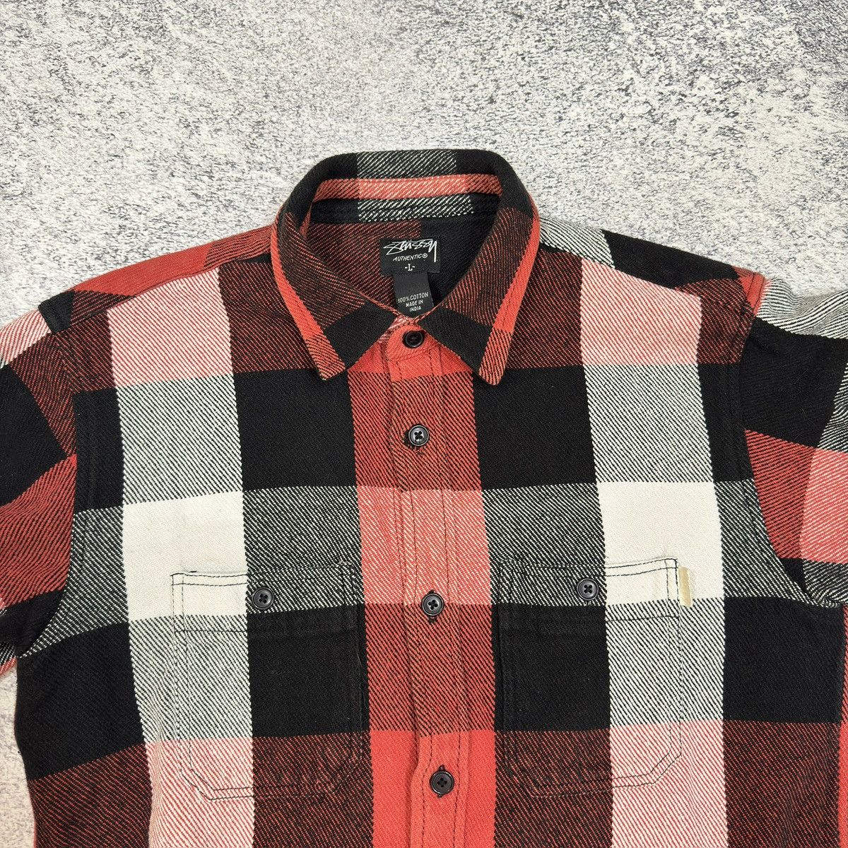 Stussy × Vintage Stussy Vintage Mens Flannel Overshirt L size Size US L / EU 52-54 / 3 - 13 Thumbnail