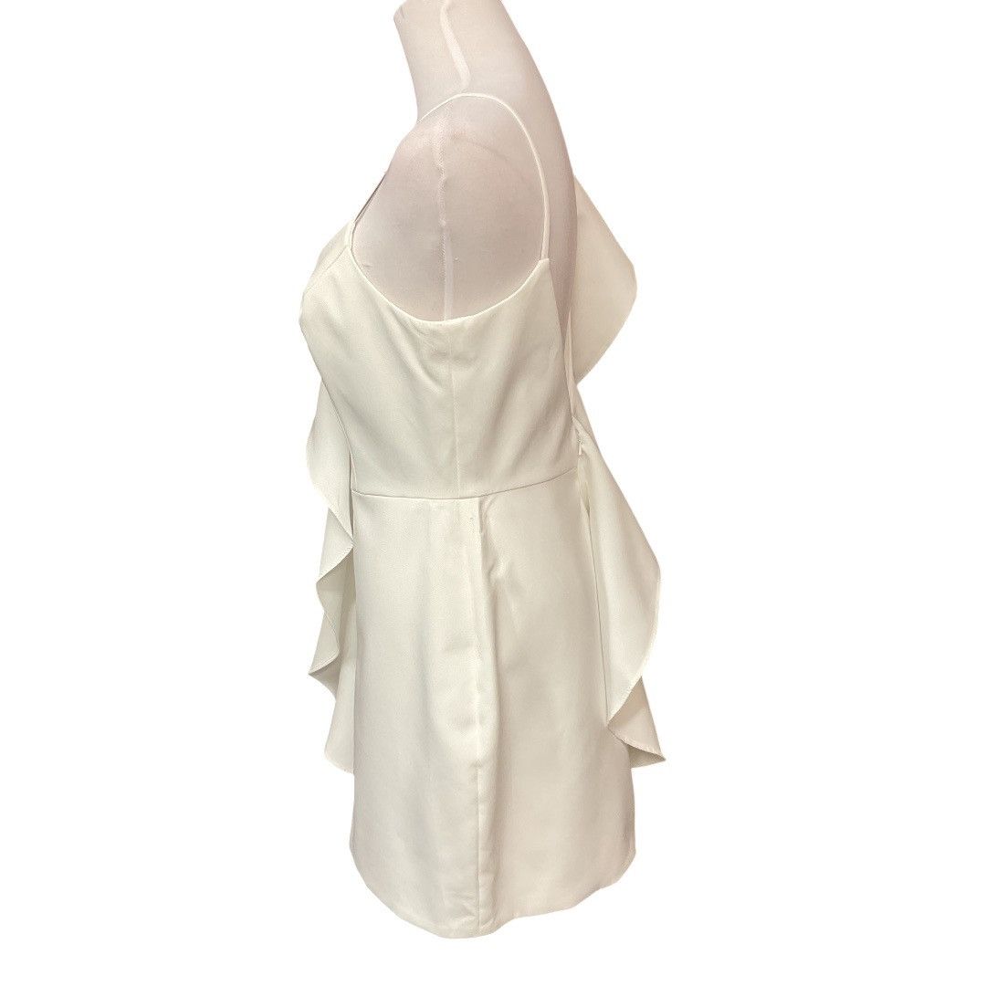 Mac Duggal Asymmetrical Mini Cocktail Dress White Size 4 NWT