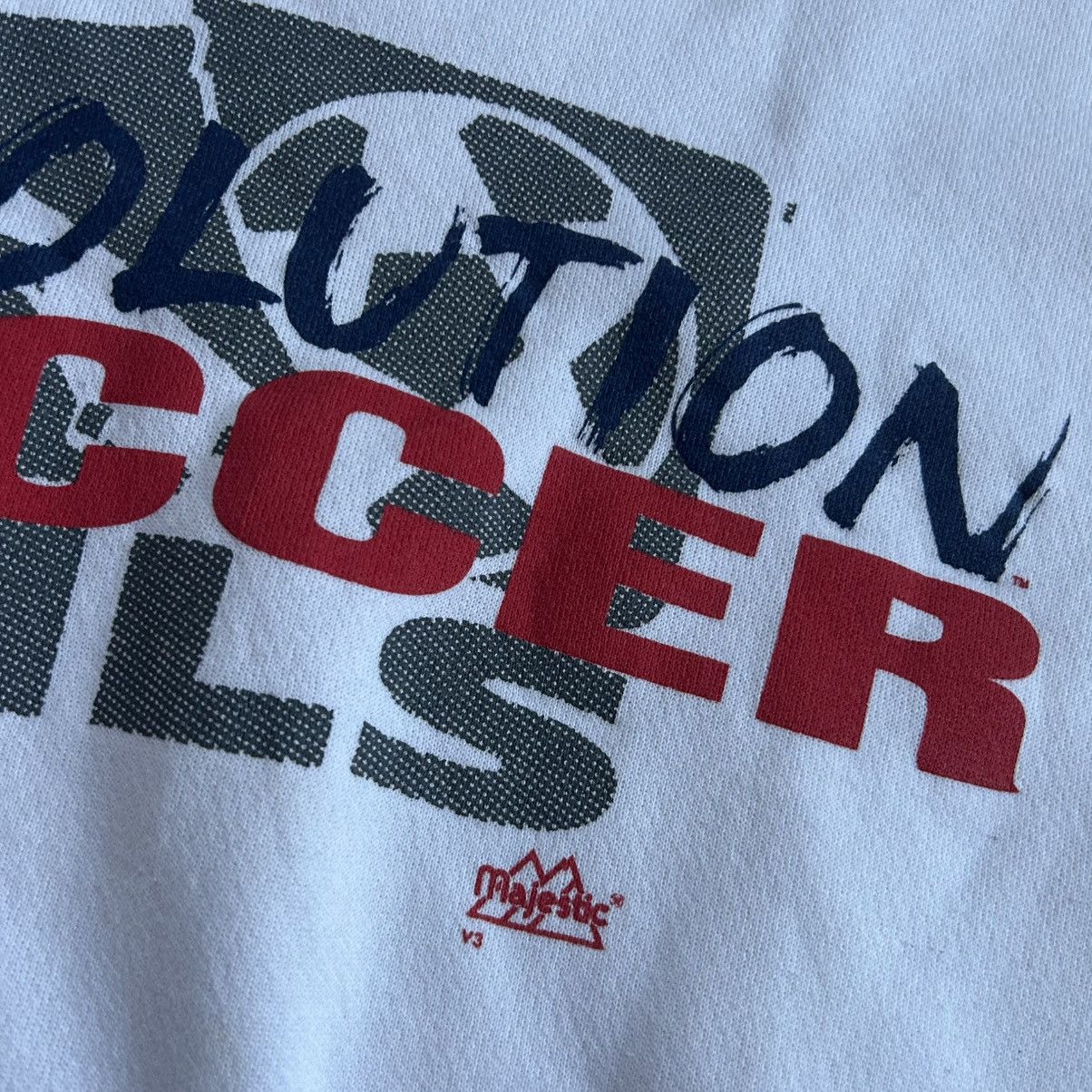Majestic 1997 NEW ENGLAND REVOLUTiON FLEECE MLS CREWNECK MADE iN USA Size US XL / EU 56 / 4 - 4 Thumbnail