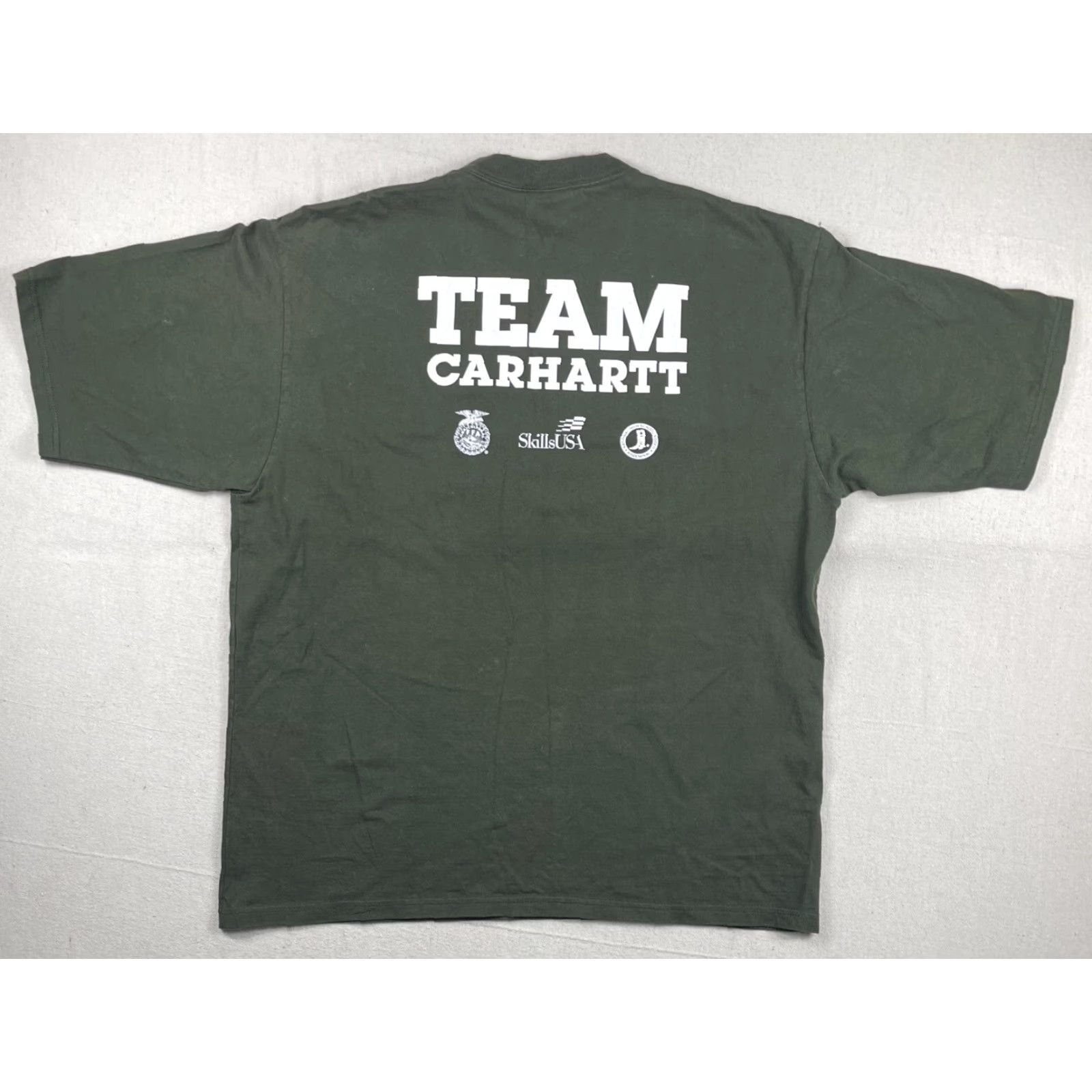 Carhartt Carhartt T Shirt Mens L Pocket Short Sleeve Crew Neck Logo Green Army Military Vintage No (adjust to constraints) Size US L / EU 52-54 / 3 - 2 Thumbnail