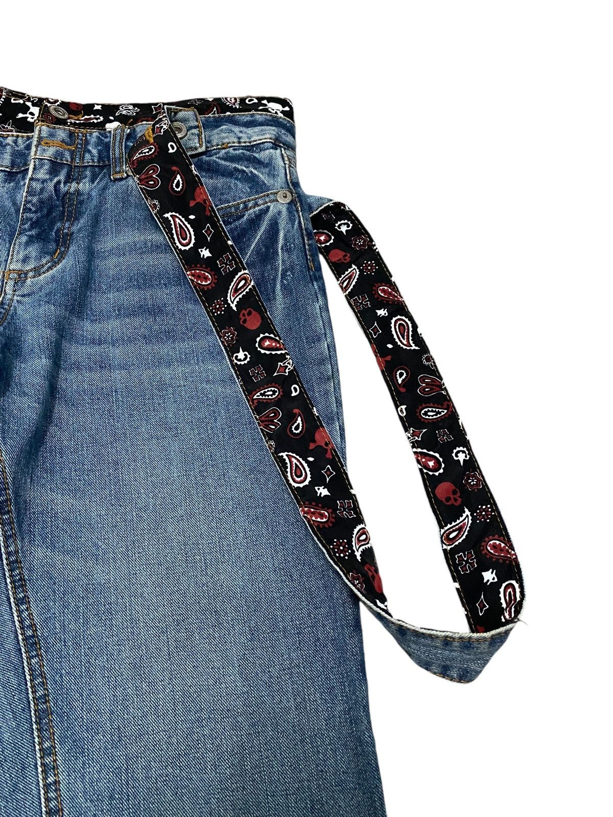 Designer Streetwear X japanese brand Double waist jeans Size US 31 - 7 Thumbnail