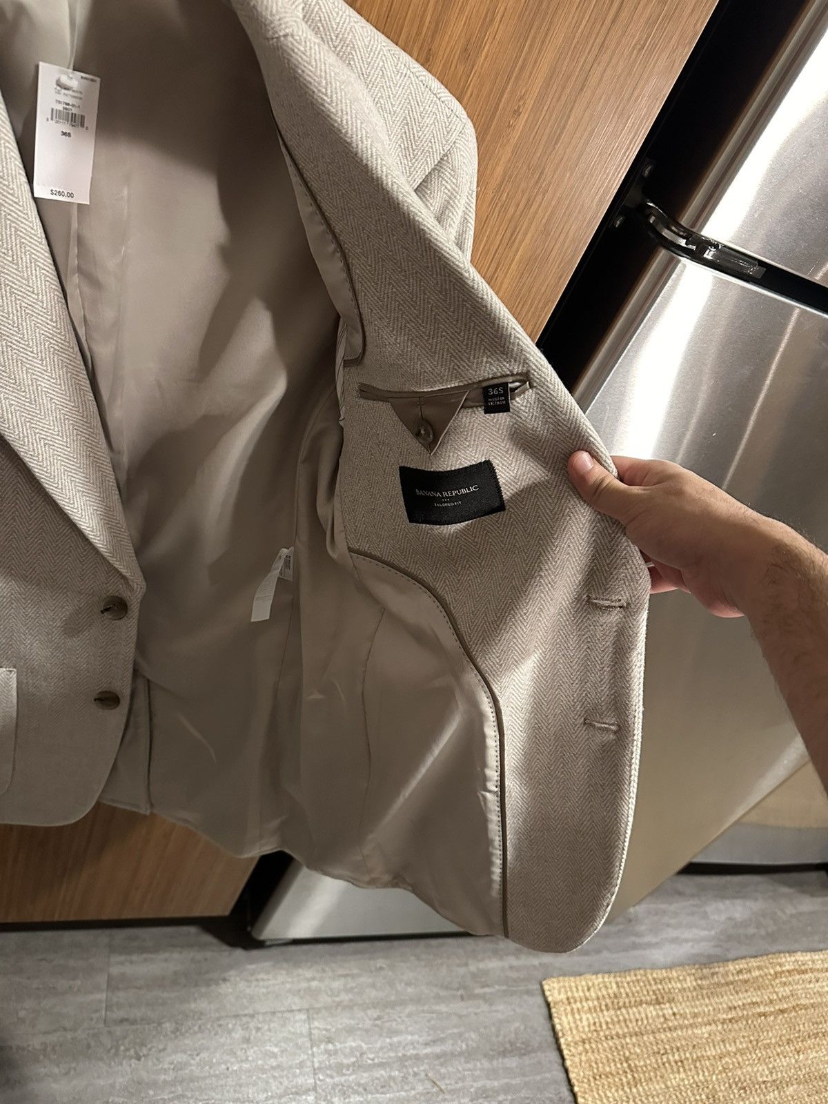 Banana Republic Tailored-fit Tweed Herringbone Blazer​​​​​​​​​​​​​​​​ Size 36S - 5 Thumbnail