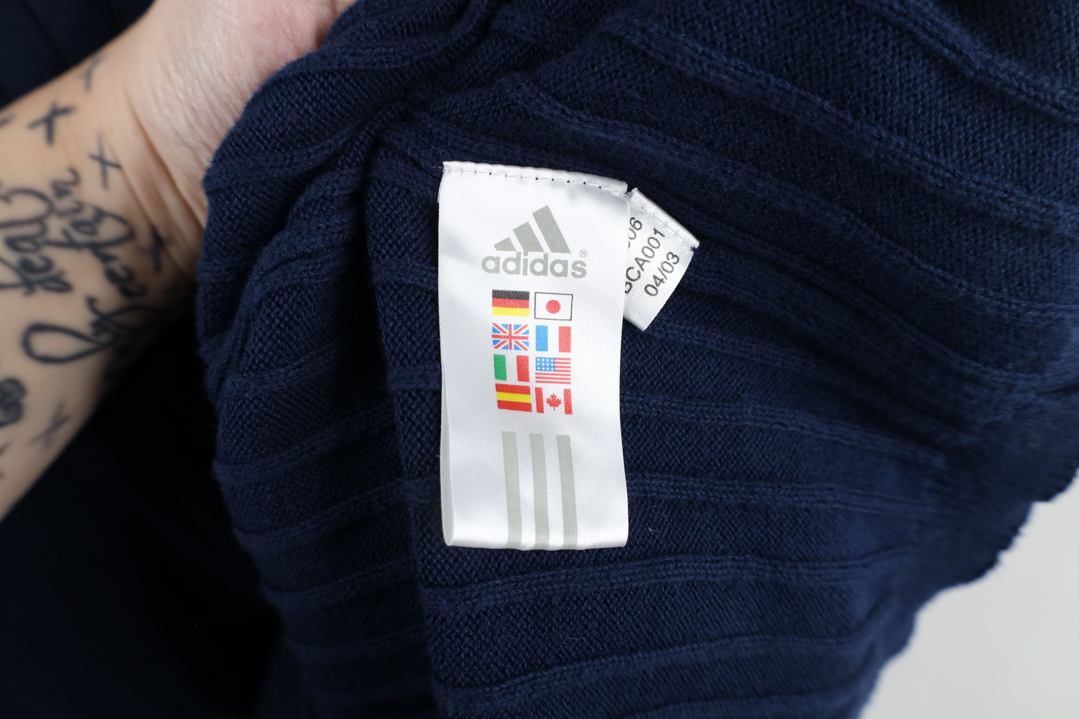 Adidas Vintage Adidas Out Cotton Ribbed Knit Sweater Vest Blue Size US XXL / EU 58 / 5 - 8 Thumbnail