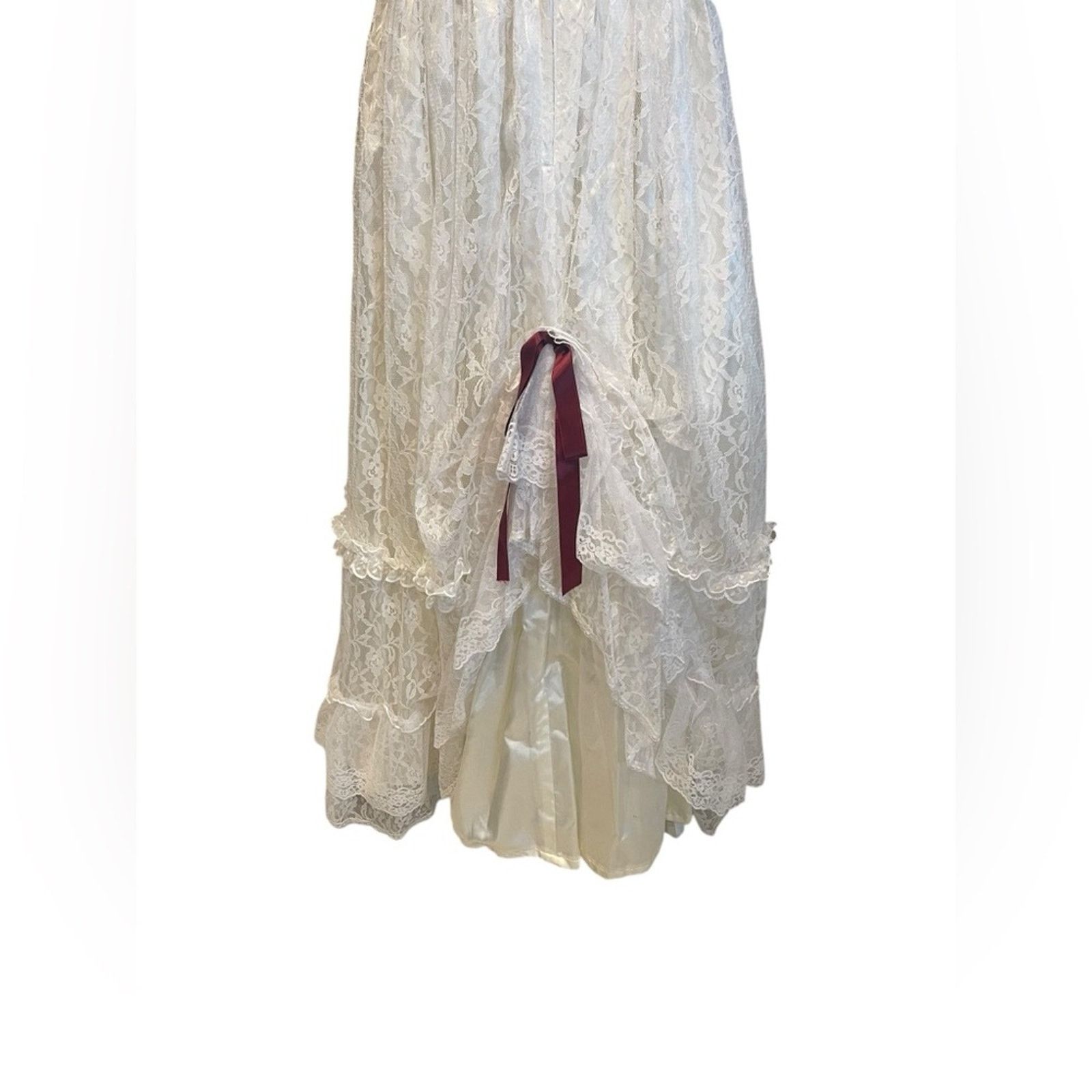 Other Gunne Sax Vtg ivory White Lace Maxi Dress Sz:11 Size ONE SIZE - 7 Thumbnail