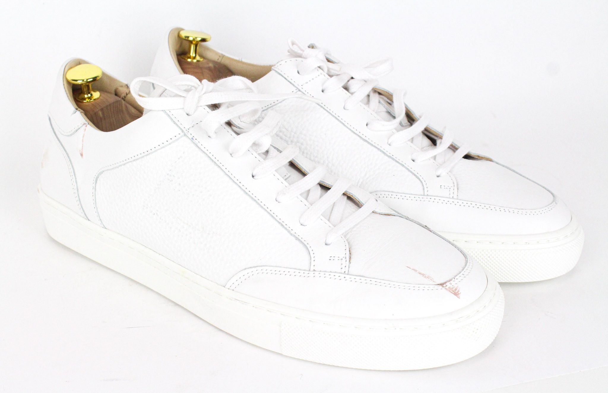 Suitsupply Eu44 White Grained Leather Laced 72585 Shoes, Men's (Size 11)