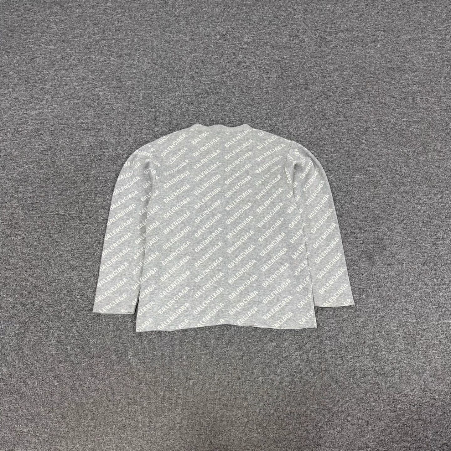 Balenciaga Allover Logo Wool Knit Cardi L Near MINT