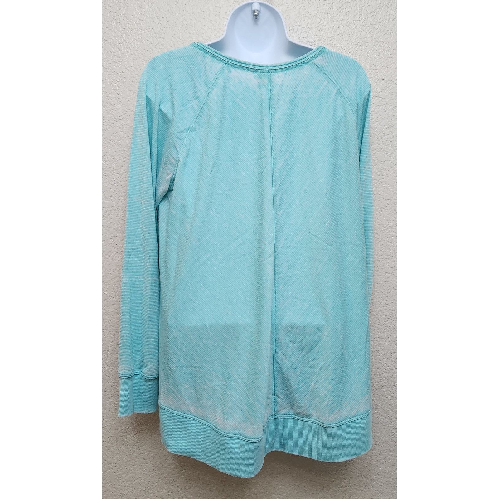 Other Green Tea Teal Burnout Long Sleeve Hi Low Top Large Comfy Size L / US 10 / IT 46 - 4 Thumbnail