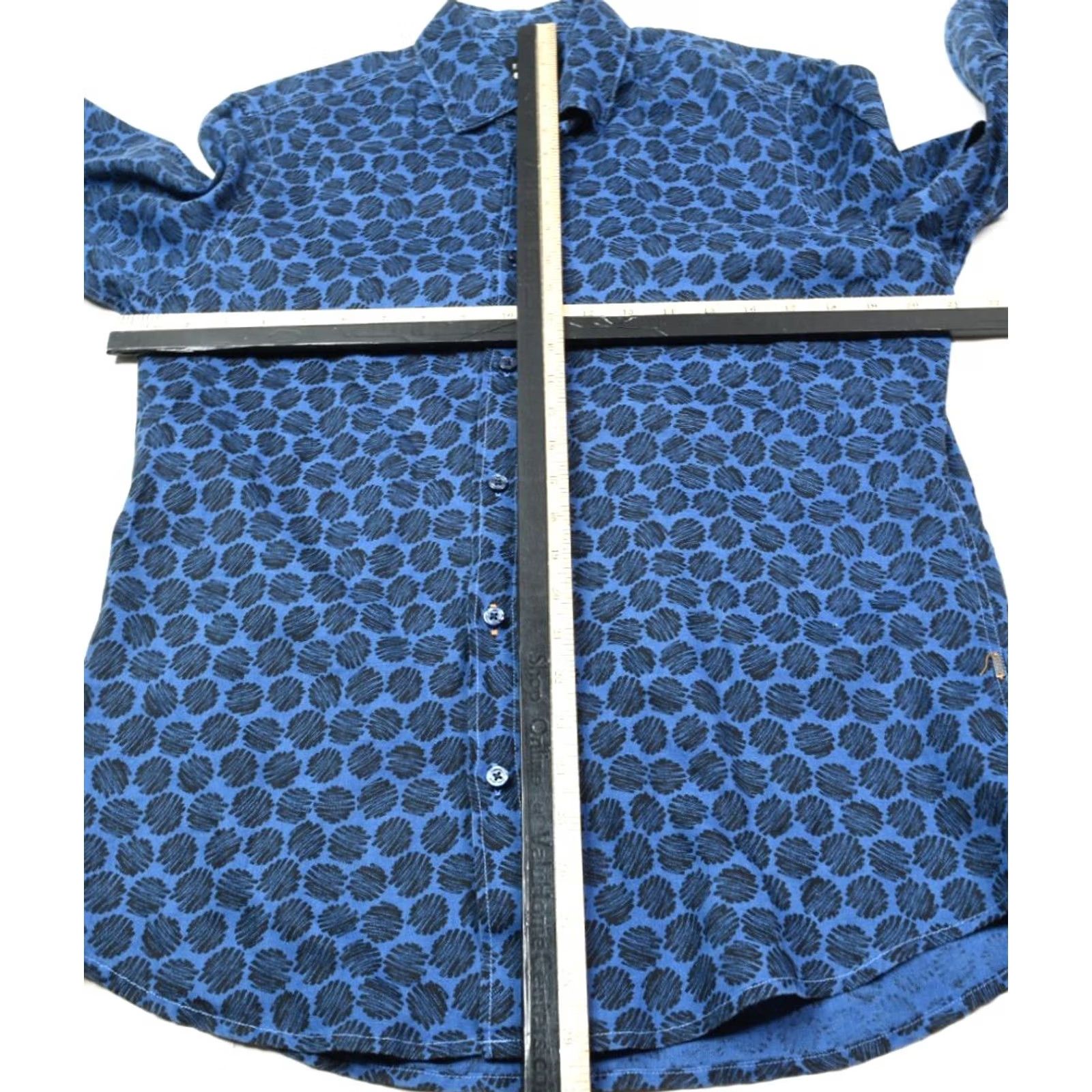 Hugo Boss HUGO BOSS Linen Shirt Mens Medium Blue Geometric Long Sleeve Button-Down Regular Size US M / EU 48-50 / 2 - 7 Thumbnail