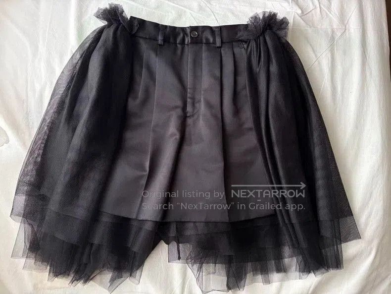 COMME des GARCONS Black Tulle Pants .