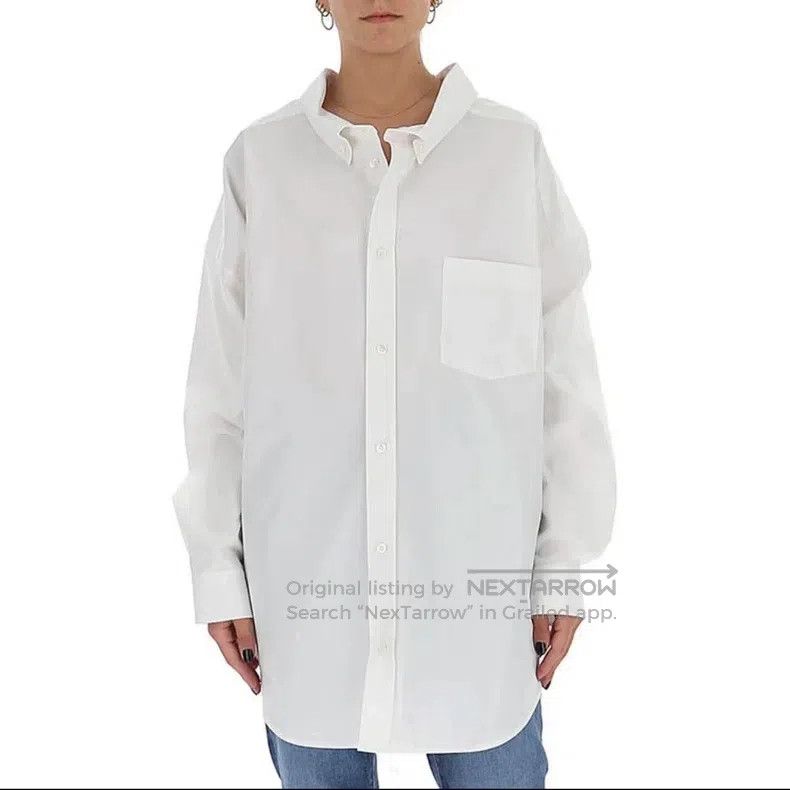Balenciaga Balenciaga Long Sleeve White Shirt Size S / US 4 / IT 40 - 2 Thumbnail