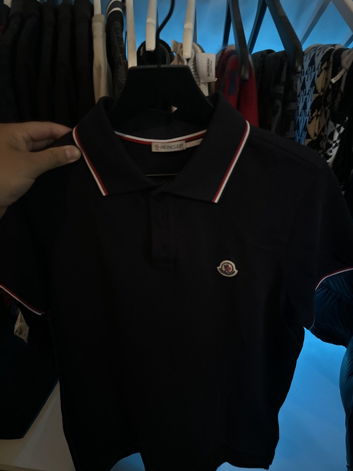 Moncler Navy Blue Moncler Polo Size US M / EU 48-50 / 2 - 4 Thumbnail