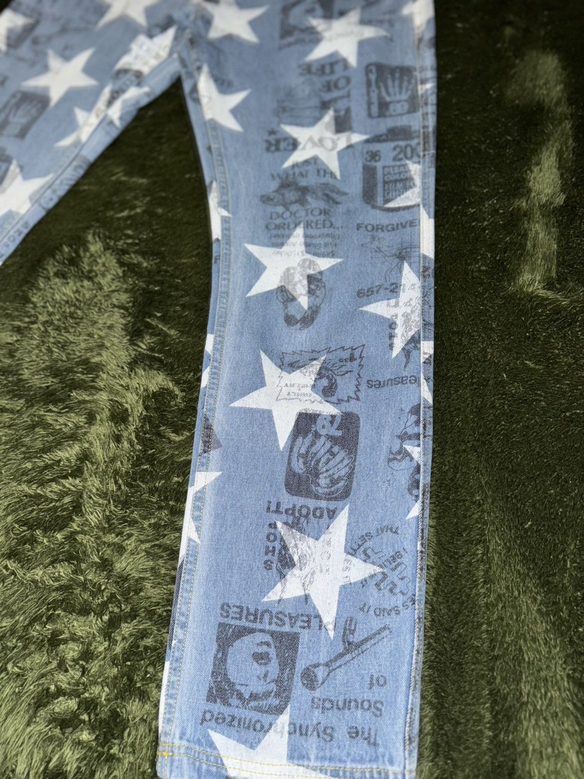 Pleasures [32] Pleasures star printed poppy denim pants light indigo Size US 32 / EU 48 - 7 Thumbnail