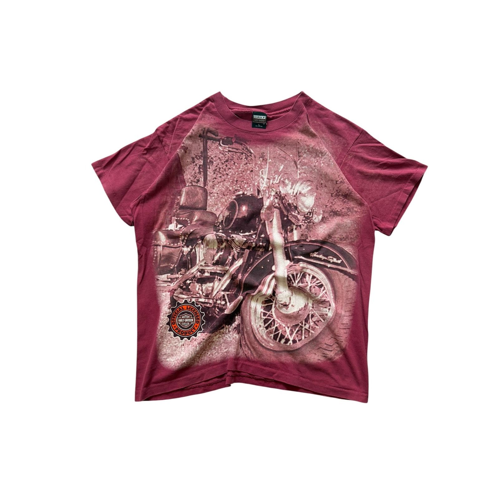 Vintage Vintage HD Maroon Licensed Motorcycle Photo Tee Size US XL / EU 56 / 4 - 1 Thumbnail