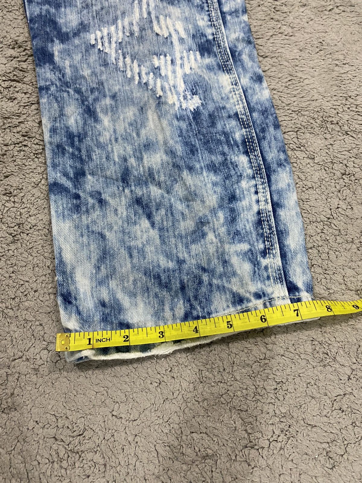 If Six Was Nine Japanese Brand Patchwork Acid Wash Denim Size US 31 - 21 Thumbnail