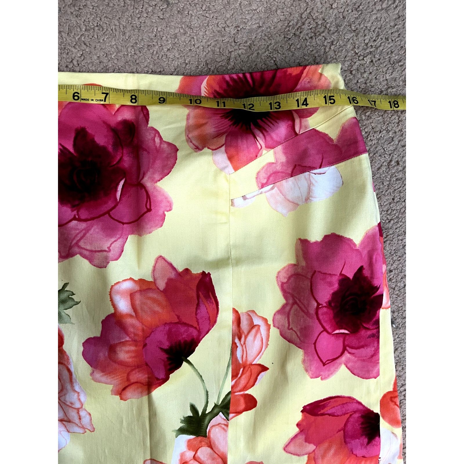 Bob Mackie Yellow Floral Bob Mackie Vintage Skirt 10 Size 32" / US 10 / IT 46 - 3 Thumbnail