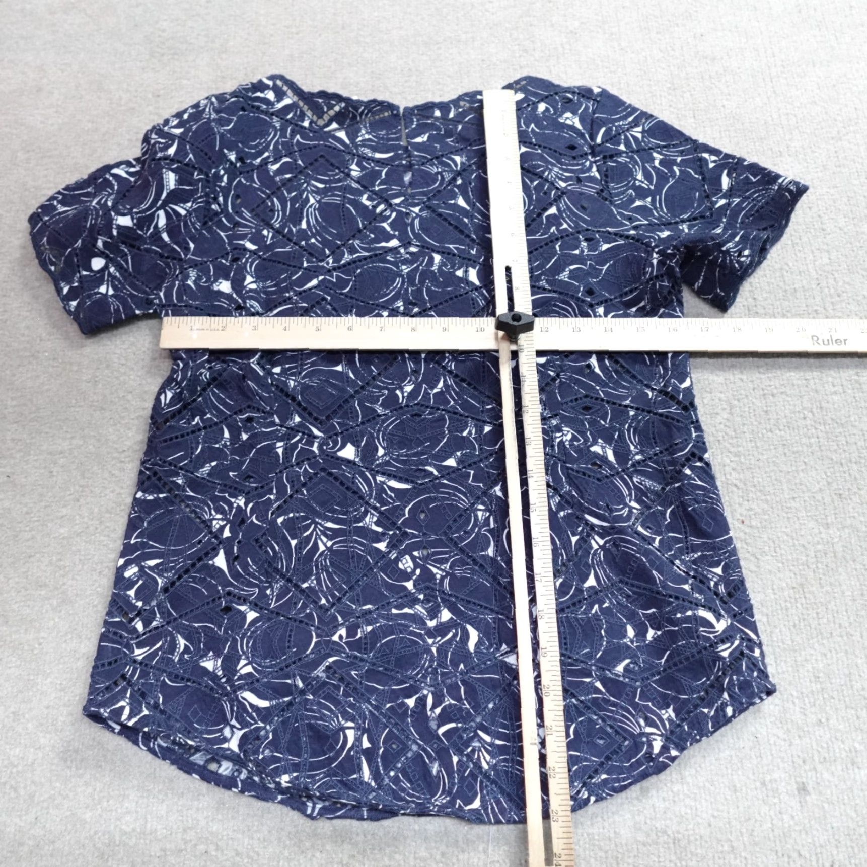J.Crew J.Crew Womens Blouse Short Sleeve Floral Blue Small 100% Cotton Tunic Top Children? Size S / US 4 / IT 40 - 7 Thumbnail