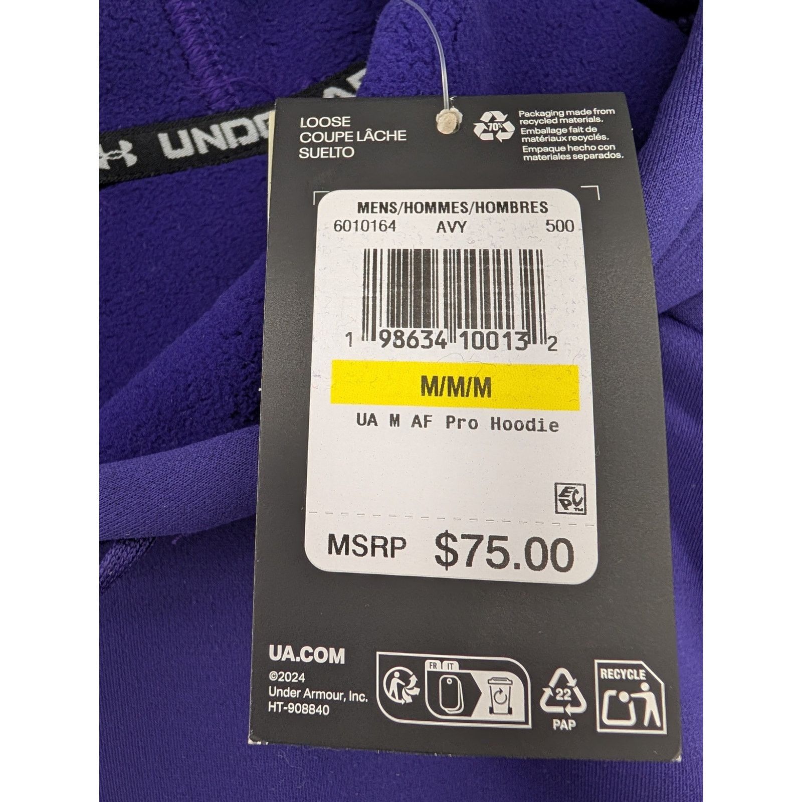 Under Armour NWT Under Armour Men's UA Armour Fleece Pro Hoodie in Purple Size US M / EU 48-50 / 2 - 4 Thumbnail