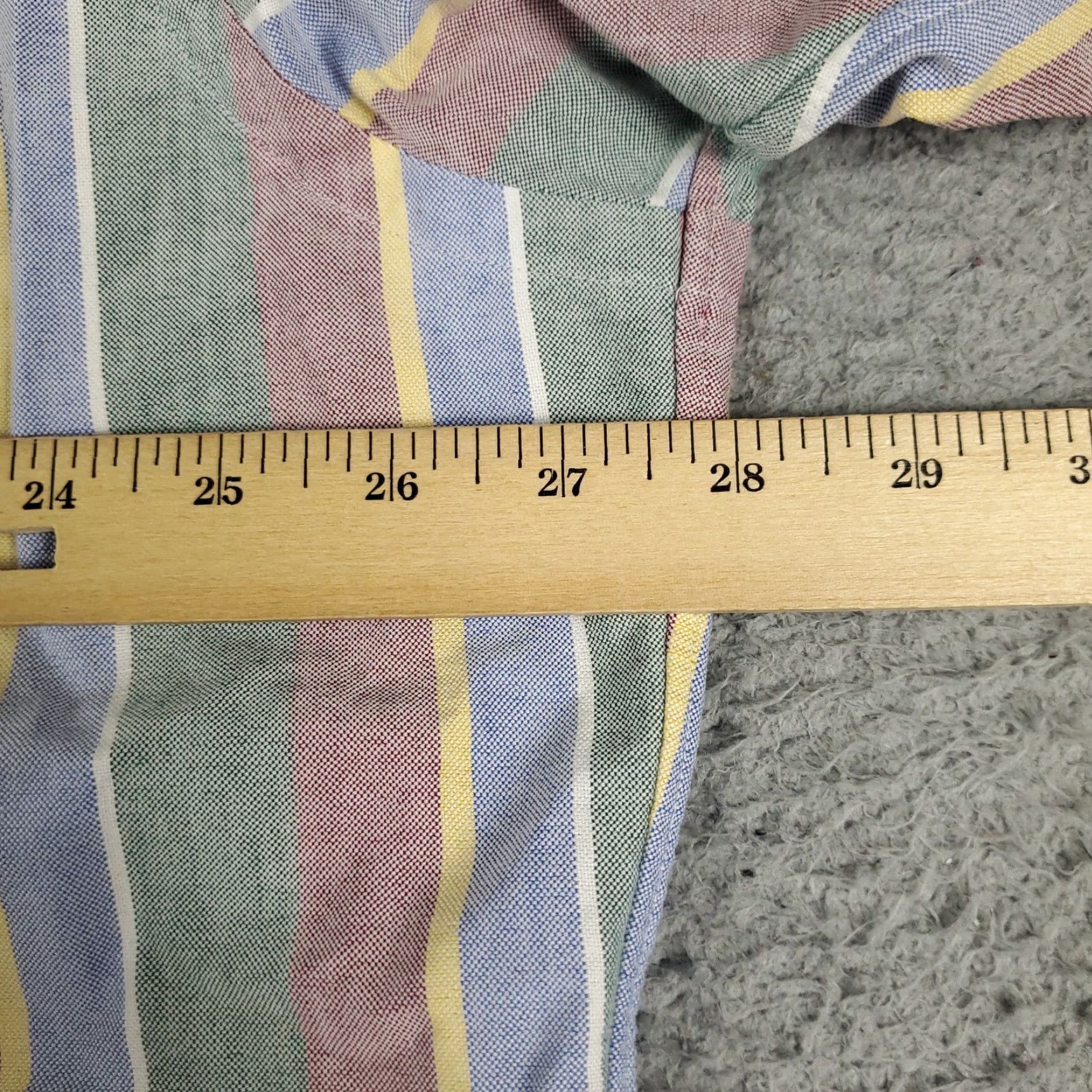 Ralph Lauren Ralph Lauren Shirt Mens 17 Blue Green Striped Dress Shirt Long Sleeve Button-Down Cotton Regular Fit Size 46R - 6 Thumbnail