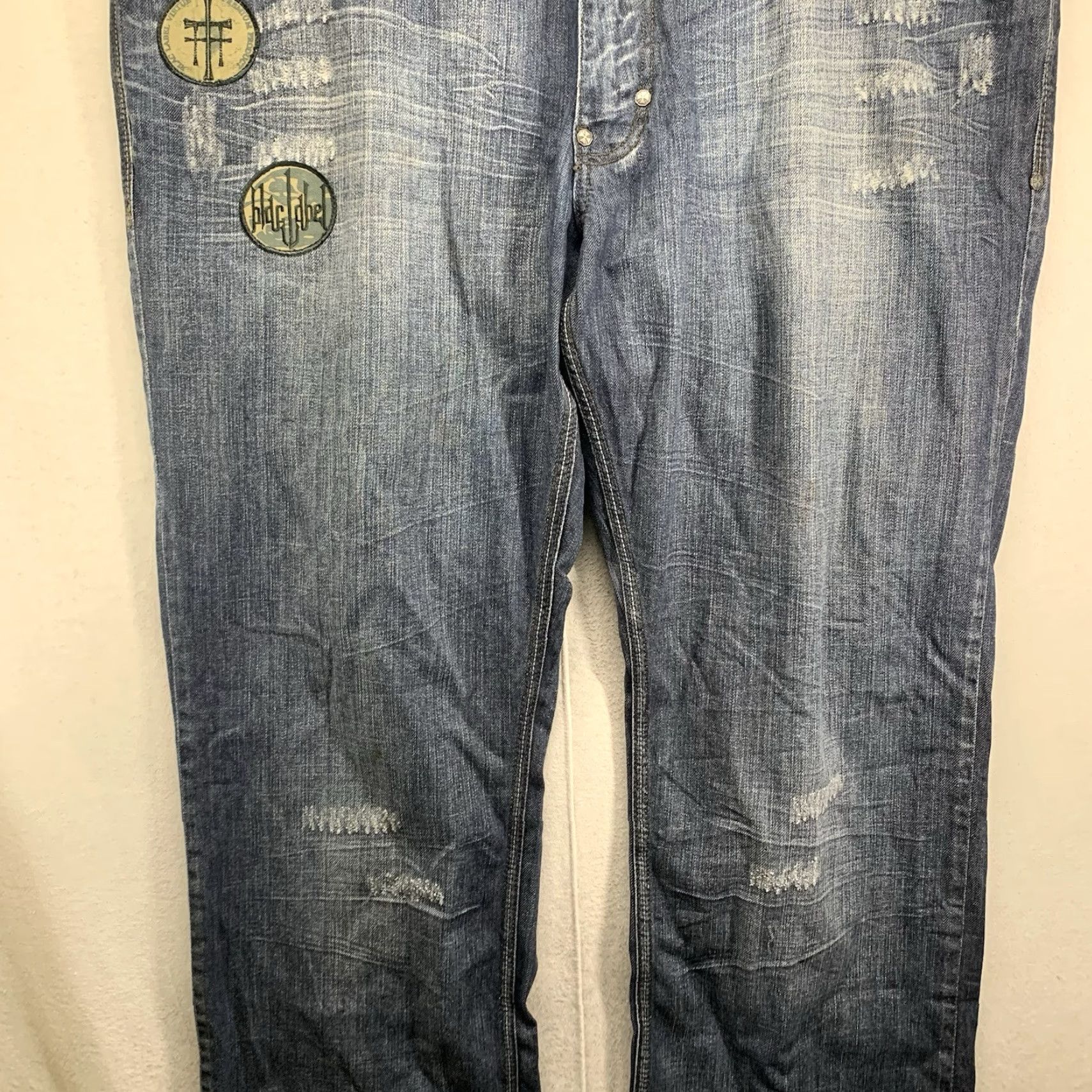 Vintage VINTAGE Blac Label Jeans Men's 42x35 Blue Denim Embroidered Patches Hip Hop 90s Grunge Size US 42 / EU 58 - 7 Thumbnail