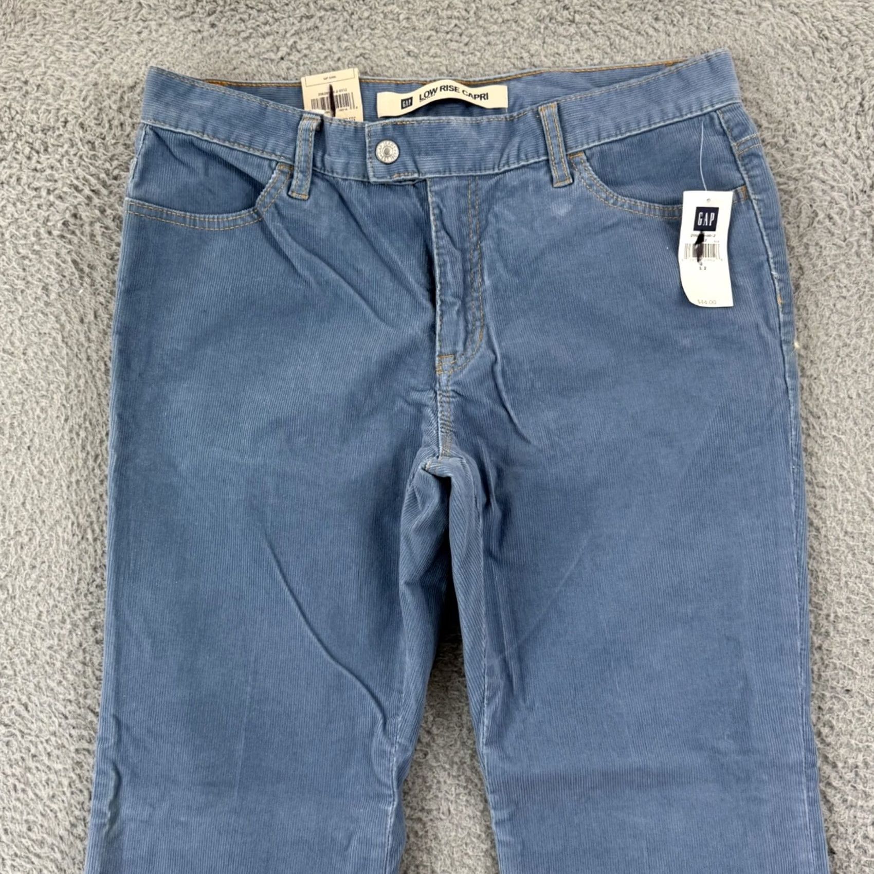 Gap VINTAGE Gap Pants Womens 12 Blue Corduroy Low Rise Capri Straight Slim Y2K NWT Size 34" / US 12 / IT 48 - 3 Thumbnail