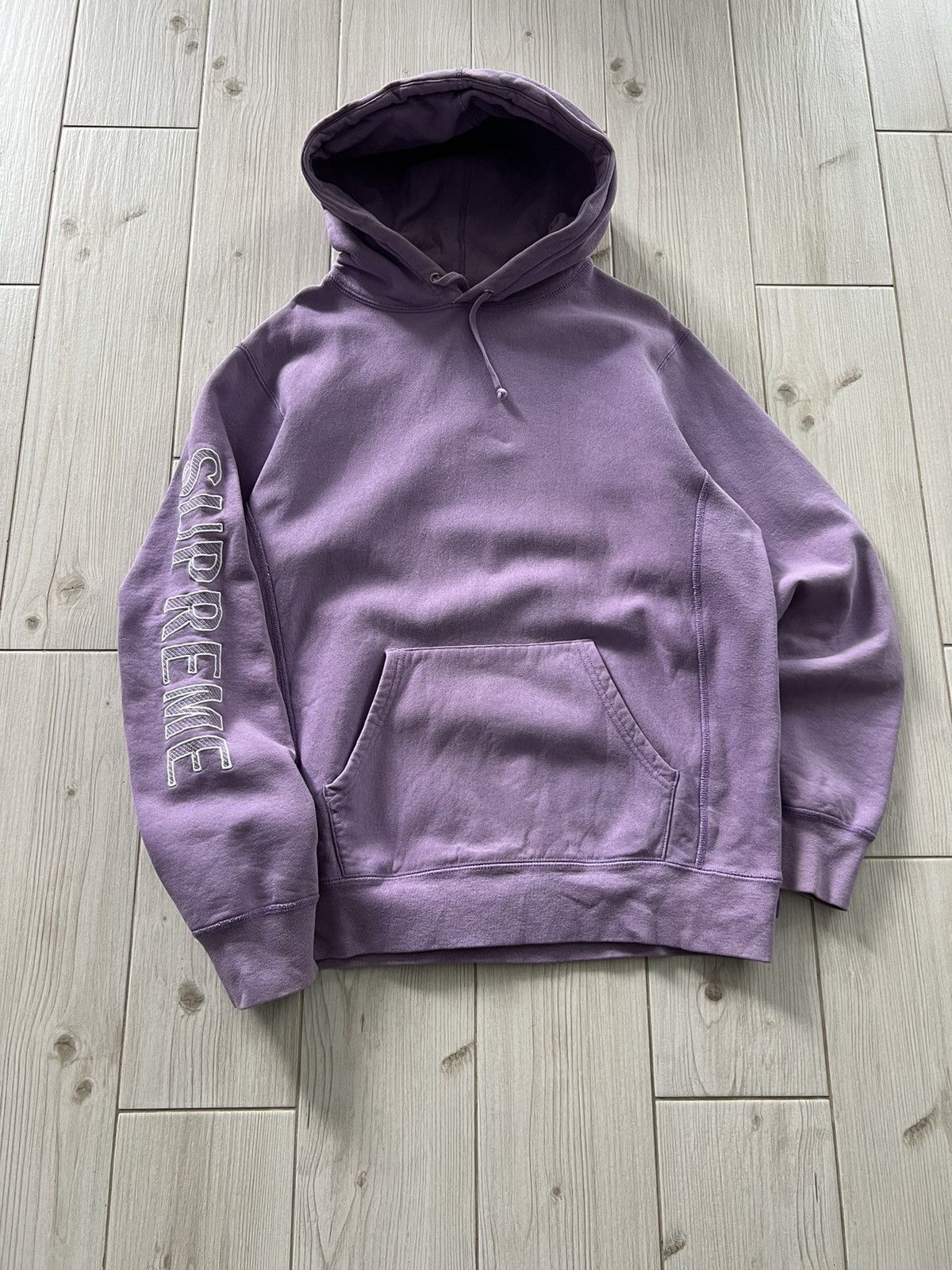 Supreme Supreme Sleeve Embroidery Hooded Sweatshirt Violet Medium Size US M / EU 48-50 / 2 - 4 Thumbnail