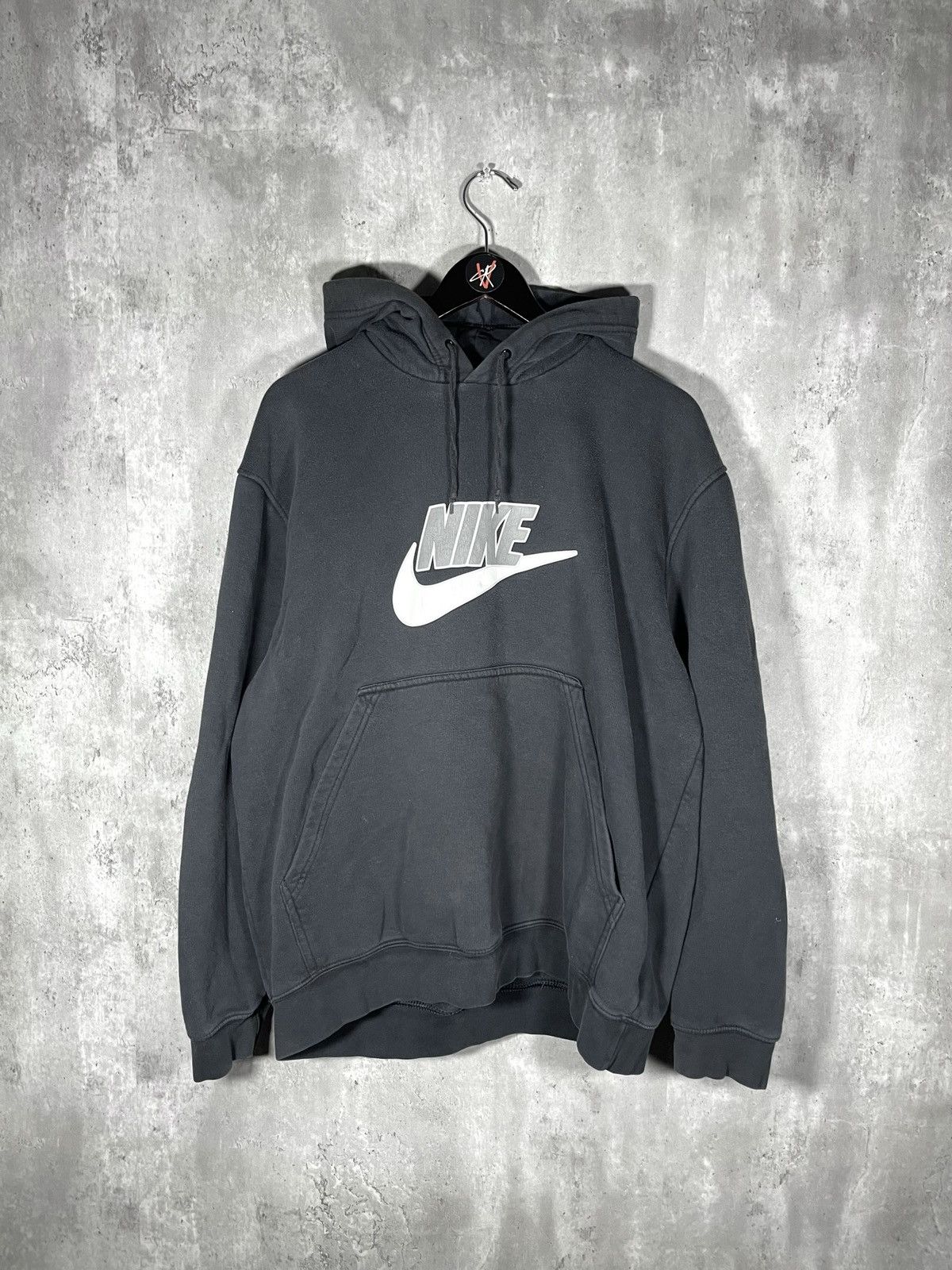 Nike × Vintage Vintage Y2K Nike Center Swoosh Logo Black Hoodie Size US L / EU 52-54 / 3 - 1 Thumbnail