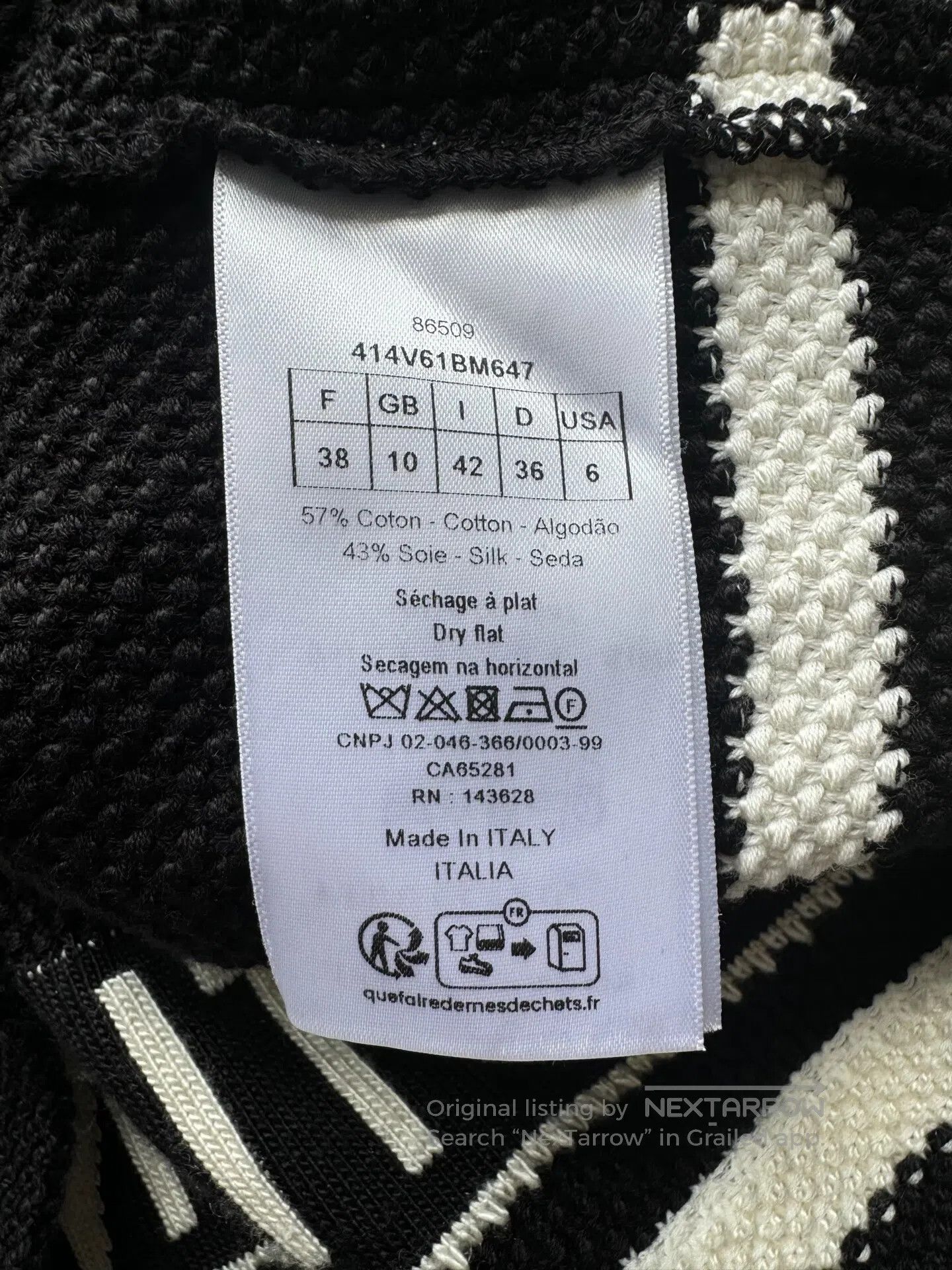 Dior Dior Black and white back slogan silk-blend knit cardigan| Size XS / US 0-2 / IT 36-38 - 6 Thumbnail