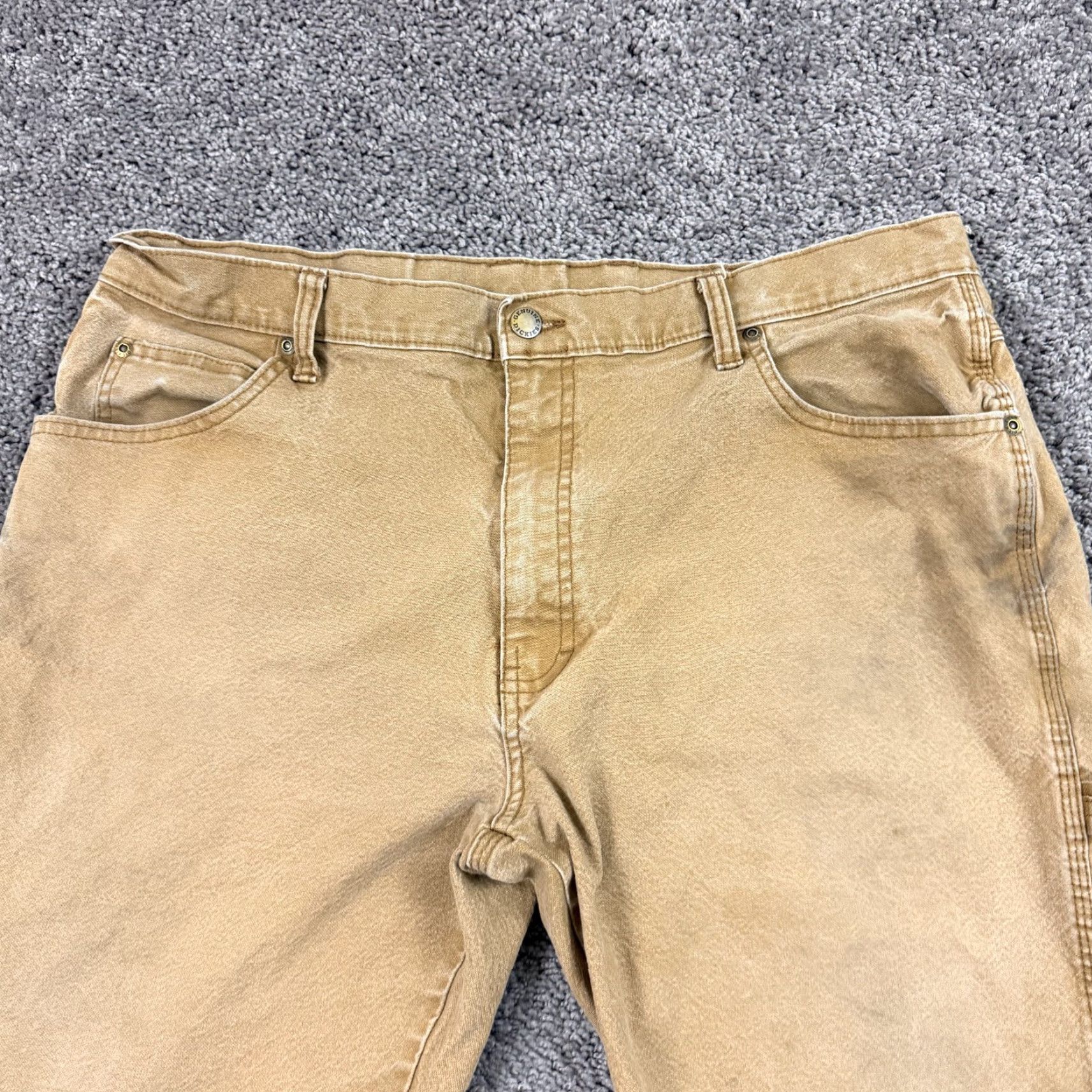 Dickies Dickies Pants 36 Brown Carpenter Canvas Mid Regular Cotton Spandex Stretch Workwear Mens Size US 33 - 3 Thumbnail