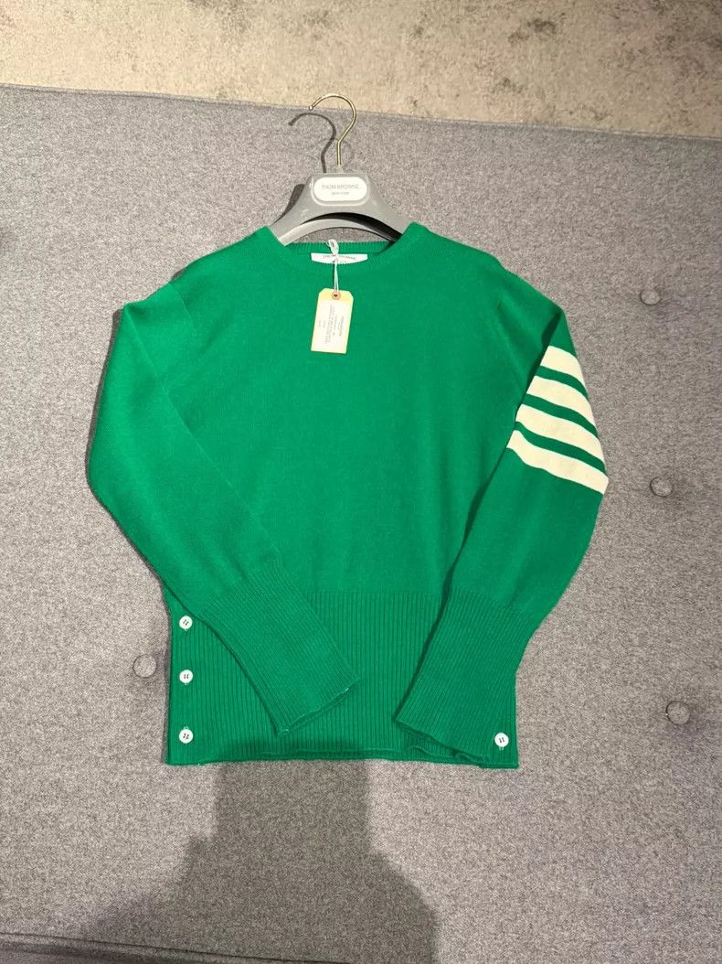 Thom Browne Thom browne Green cashmere pullover long sleeves 2504-Nexta Size M / US 6-8 / IT 42-44 - 3 Thumbnail